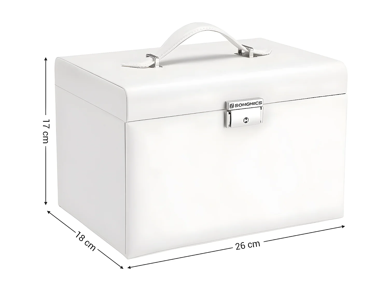 Boîte à Bijoux 2 Tiroirs avec Miroir - Blanc