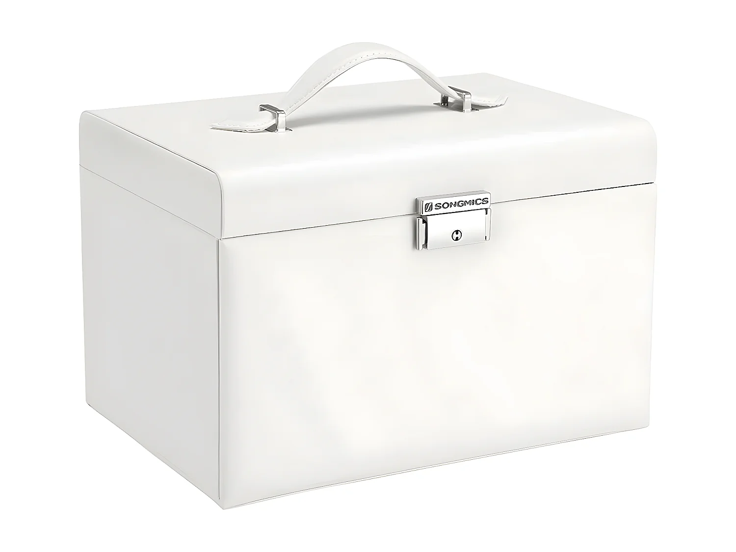 Boîte à Bijoux 2 Tiroirs avec Miroir - Blanc