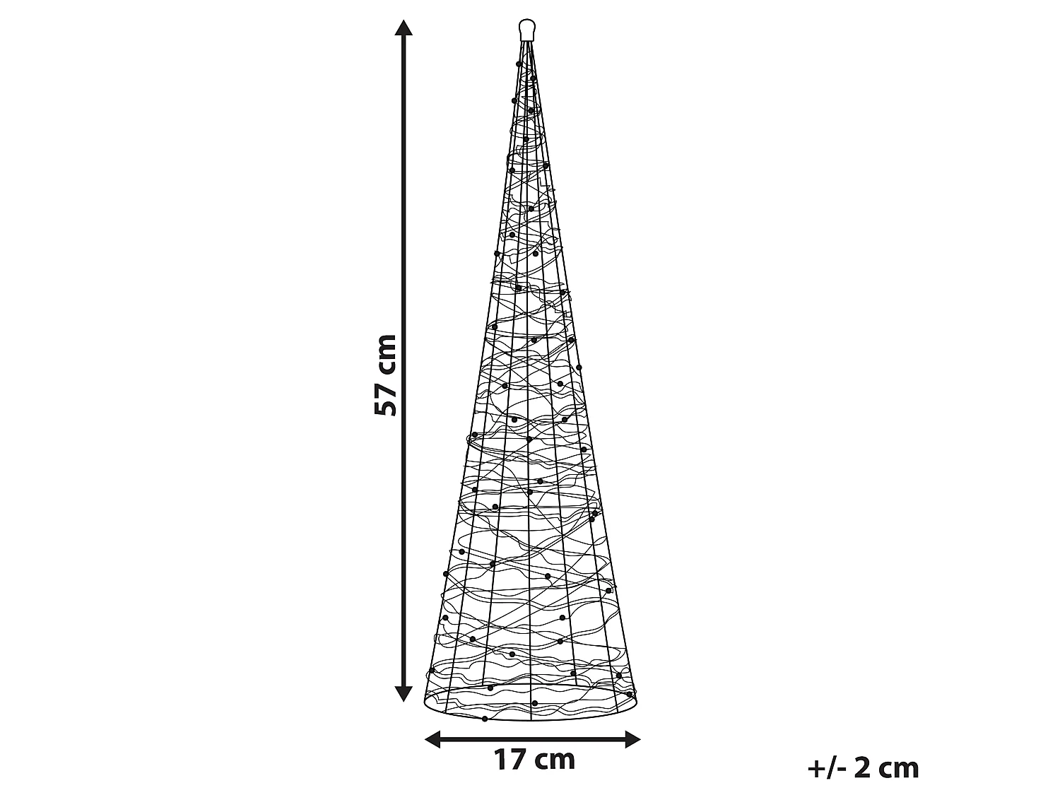 Kerstdecoratie LED-verlichting zilver 57 cm KOTALA