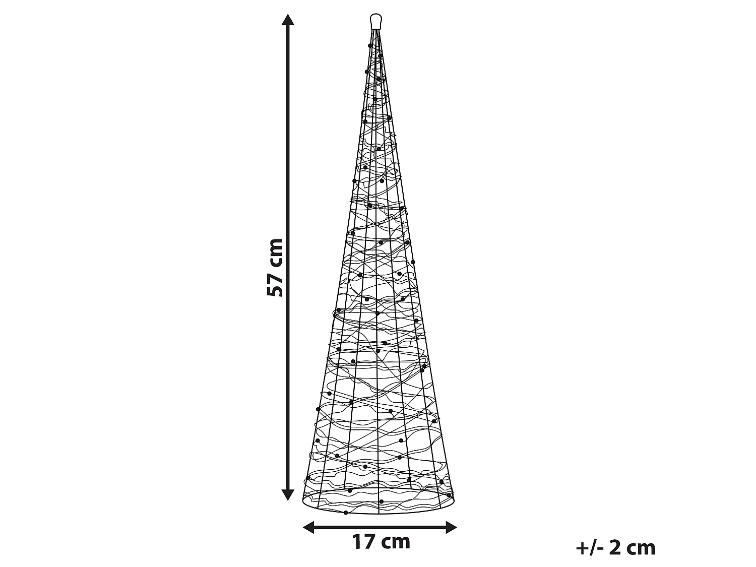 Kerstdecoratie LED-verlichting zilver 57 cm KOTALA