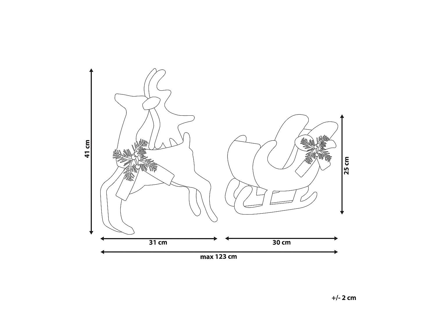 Décoration extérieure LED ENODAK Renne 41 cm Argenté