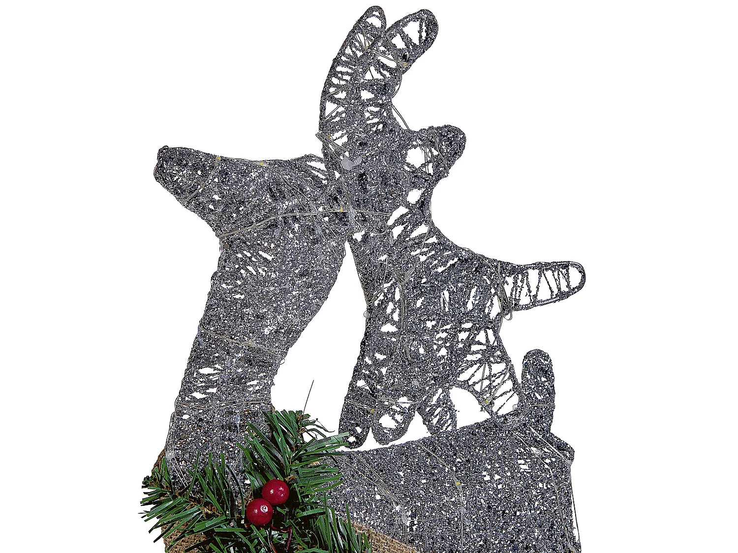 Décoration extérieure LED ENODAK Renne 41 cm Argenté