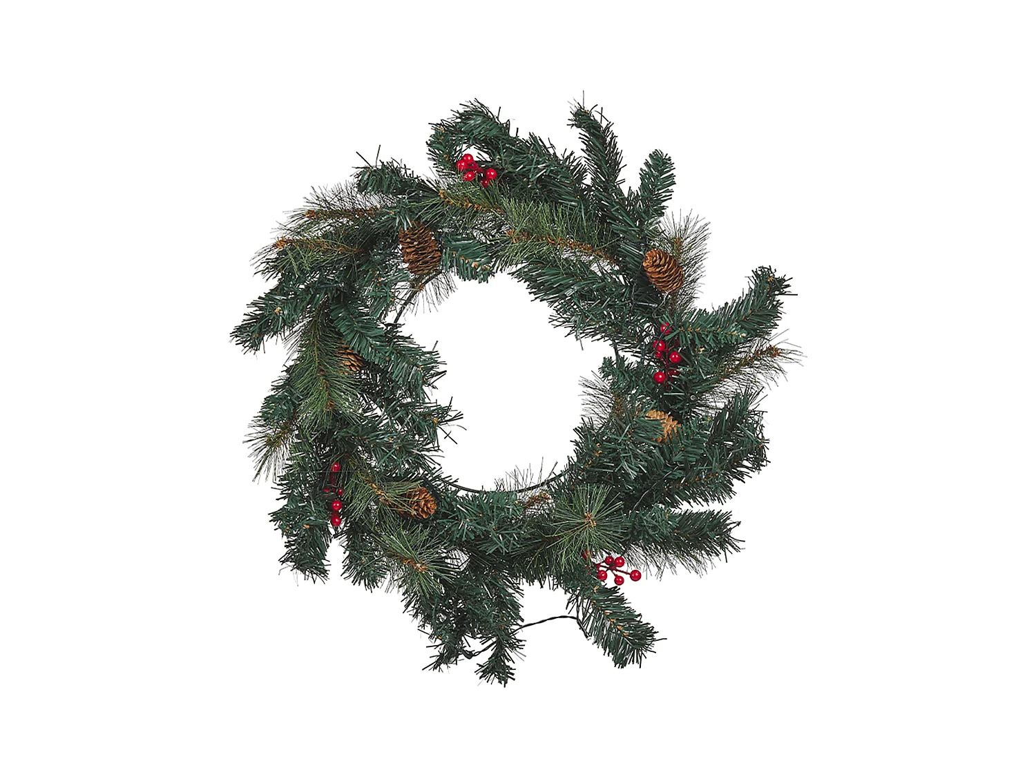 Couronne de Noël LED TENALA Vert 60 cm