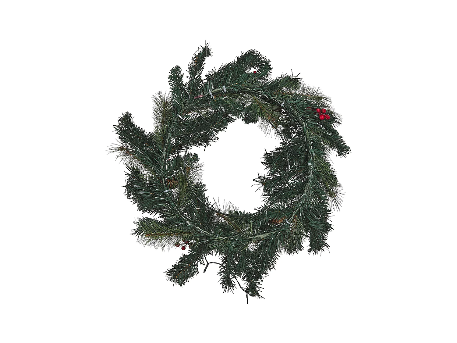 Couronne de Noël LED TENALA Vert 60 cm