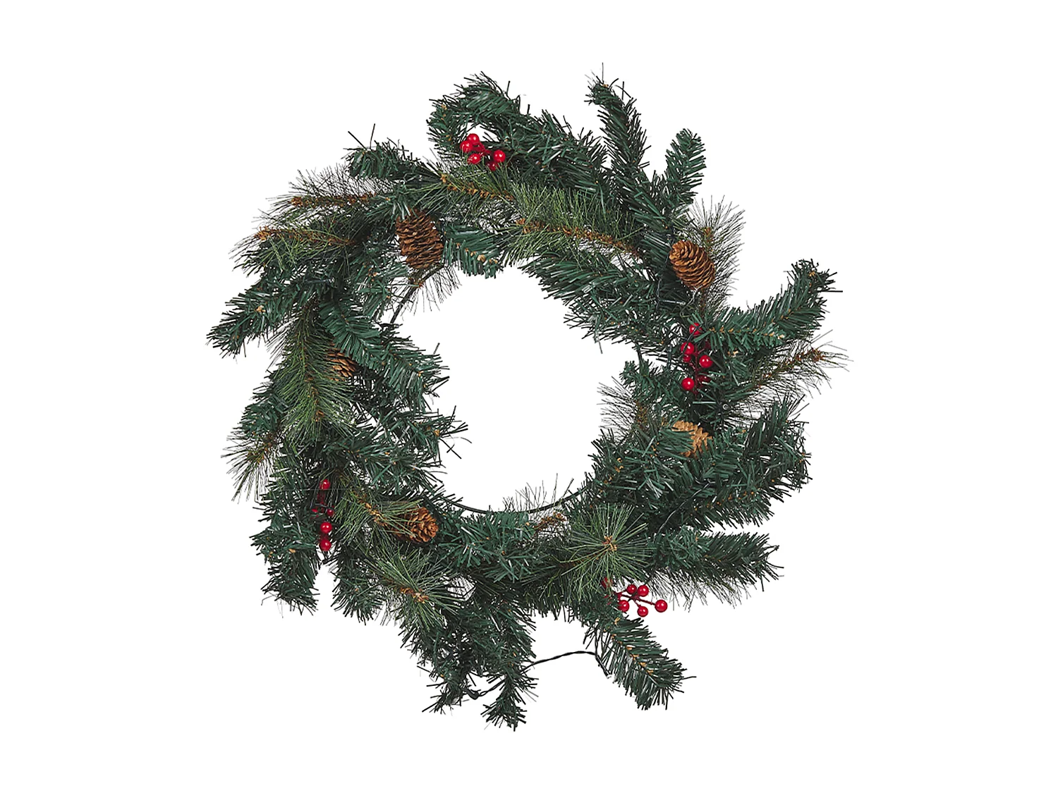 Couronne de Noël LED TENALA Vert 60 cm