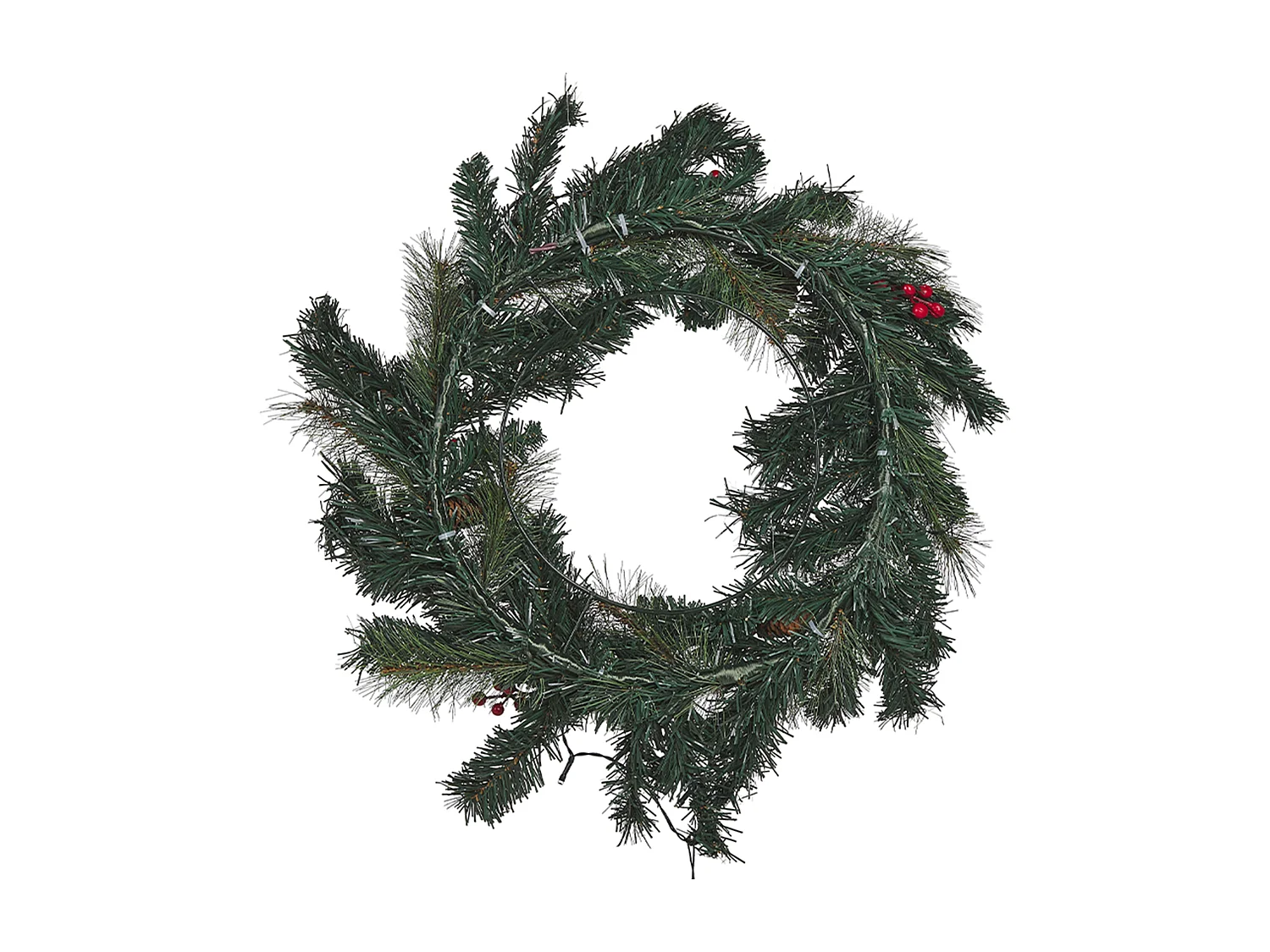 Couronne de Noël LED TENALA Vert 60 cm
