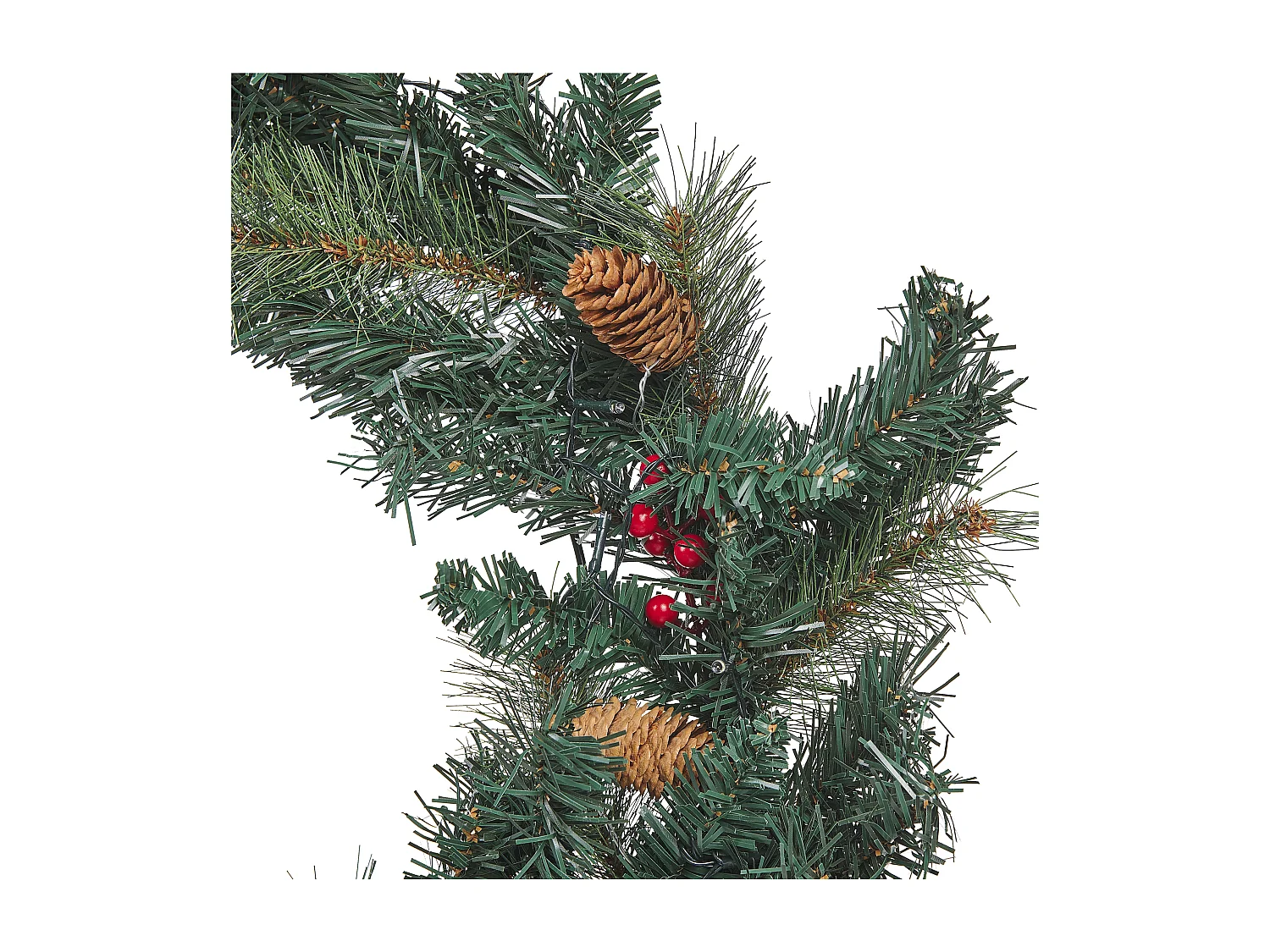 Couronne de Noël LED TENALA Vert 60 cm