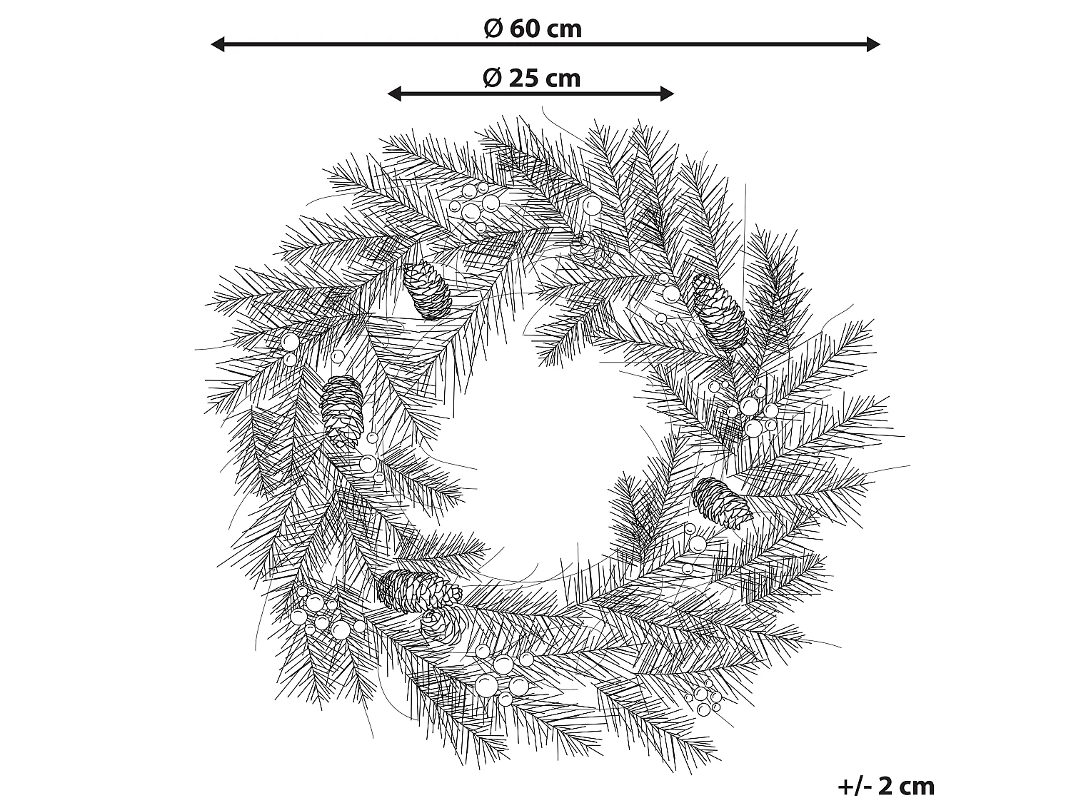 Couronne de Noël LED ⌀ 60 cm vert TENALA