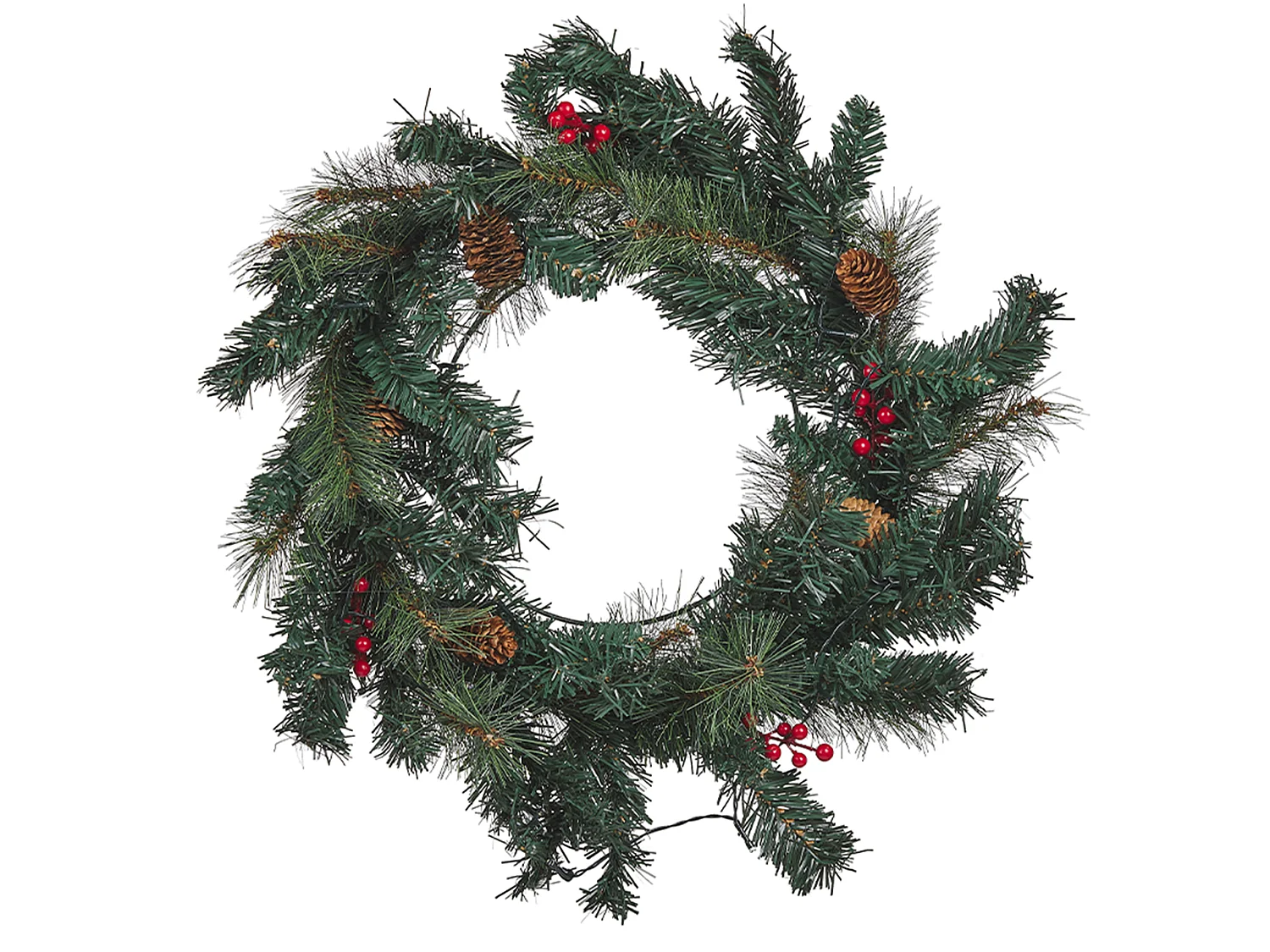 Couronne de Noël LED ⌀ 60 cm vert TENALA