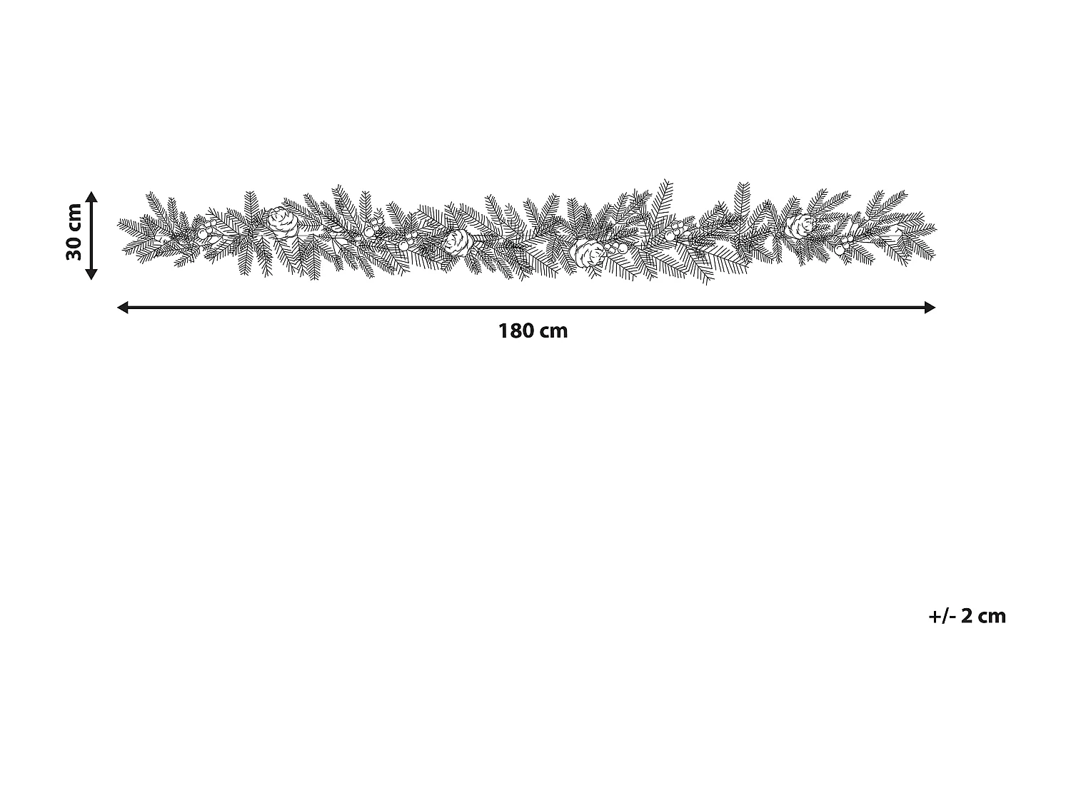 Guirlande de Noël enneigée LED WHITEHORN 180 cm Blanc