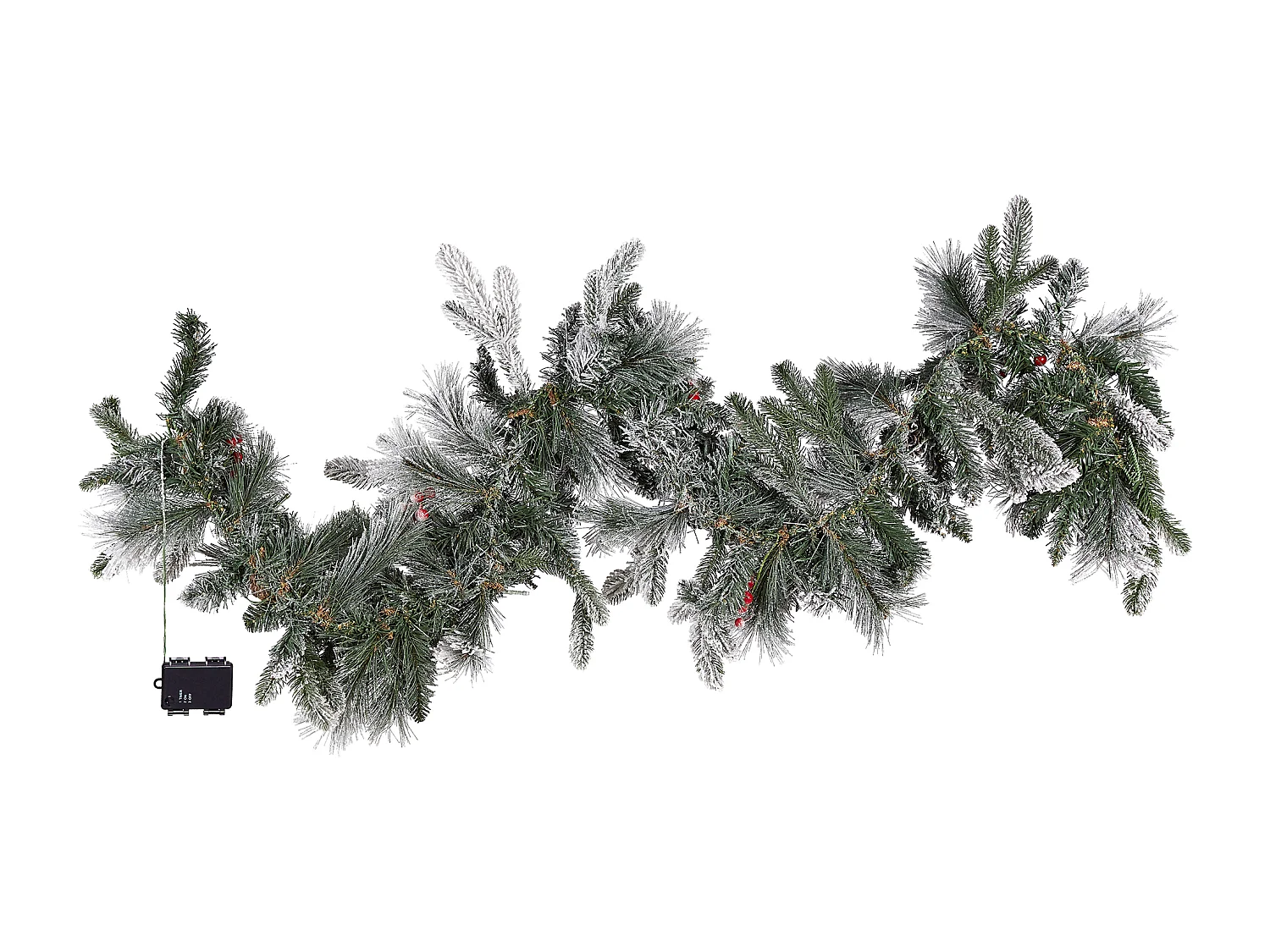 Guirlande de Noël enneigée LED WHITEHORN 180 cm Blanc
