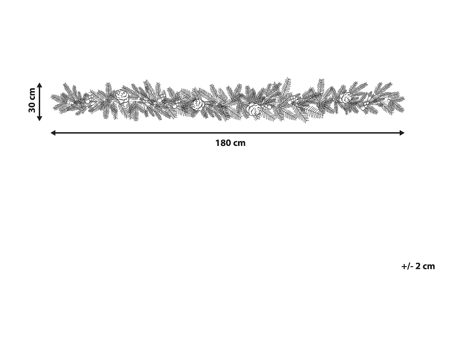 Guirlande de Noël enneigée LED WHITEHORN 180 cm Blanc