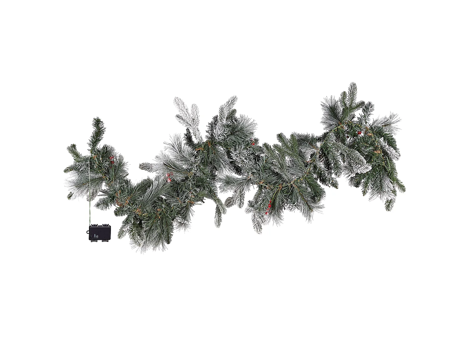 Guirlande de Noël enneigée LED WHITEHORN 180 cm Blanc