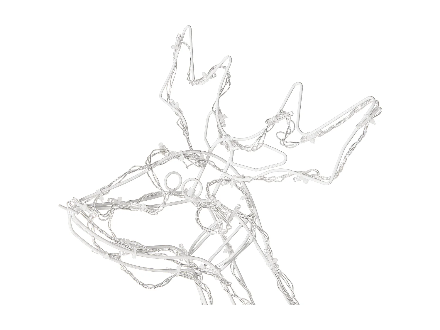 Décoration extérieure LED MIKKELI Renne animé 76/47/52 cm Blanc