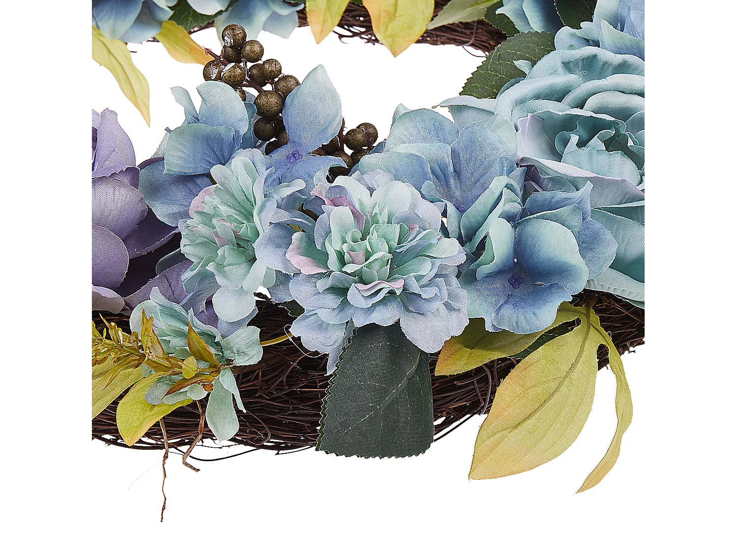 Türkranz Hängekranz Tischkranz Kunstblumen ø 50 Blumenmotiv hellblau Pastelfarben