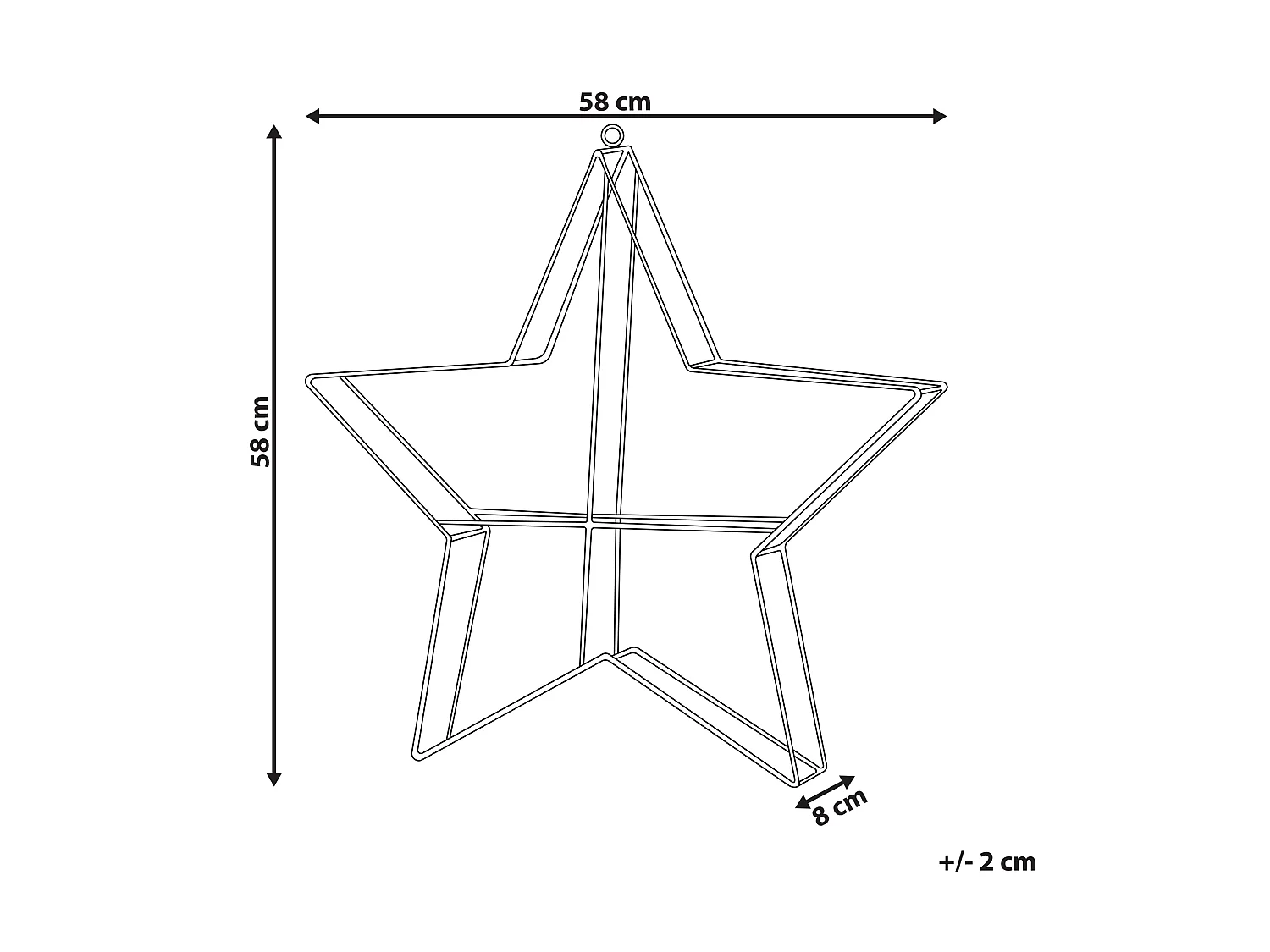 Décoration suspendue pour l'extérieur LED KURULA Étoile 58 cm Argenté