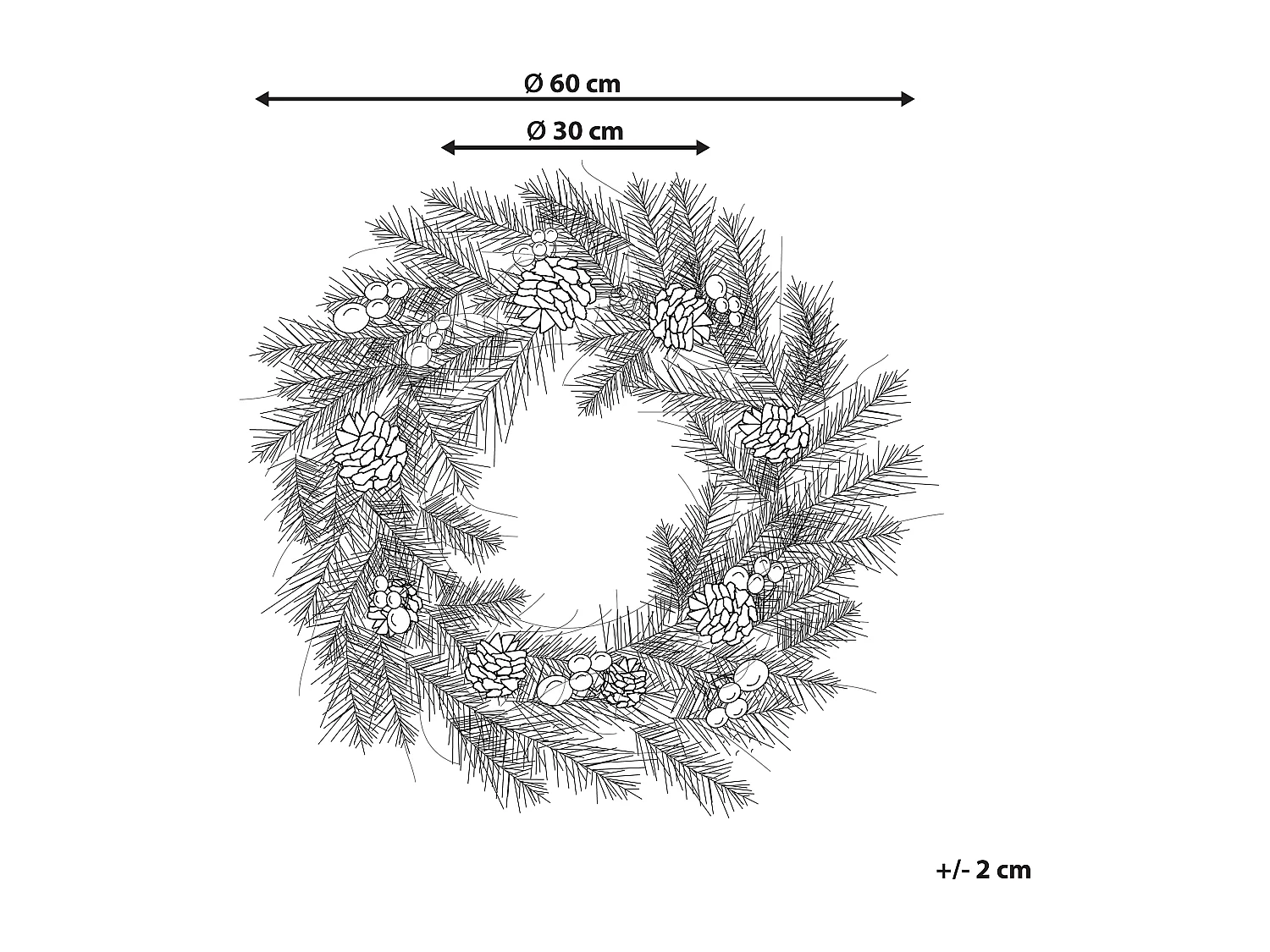 Couronne de Noël LED PAIMIO Vert 60 cm
