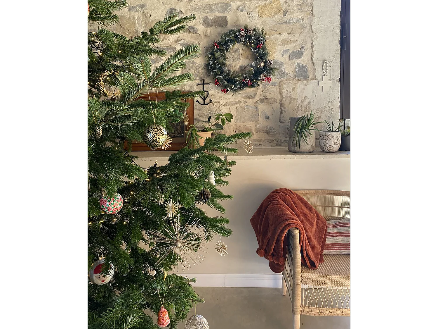 Couronne de Noël LED ⌀ 60 cm vert PAIMIO