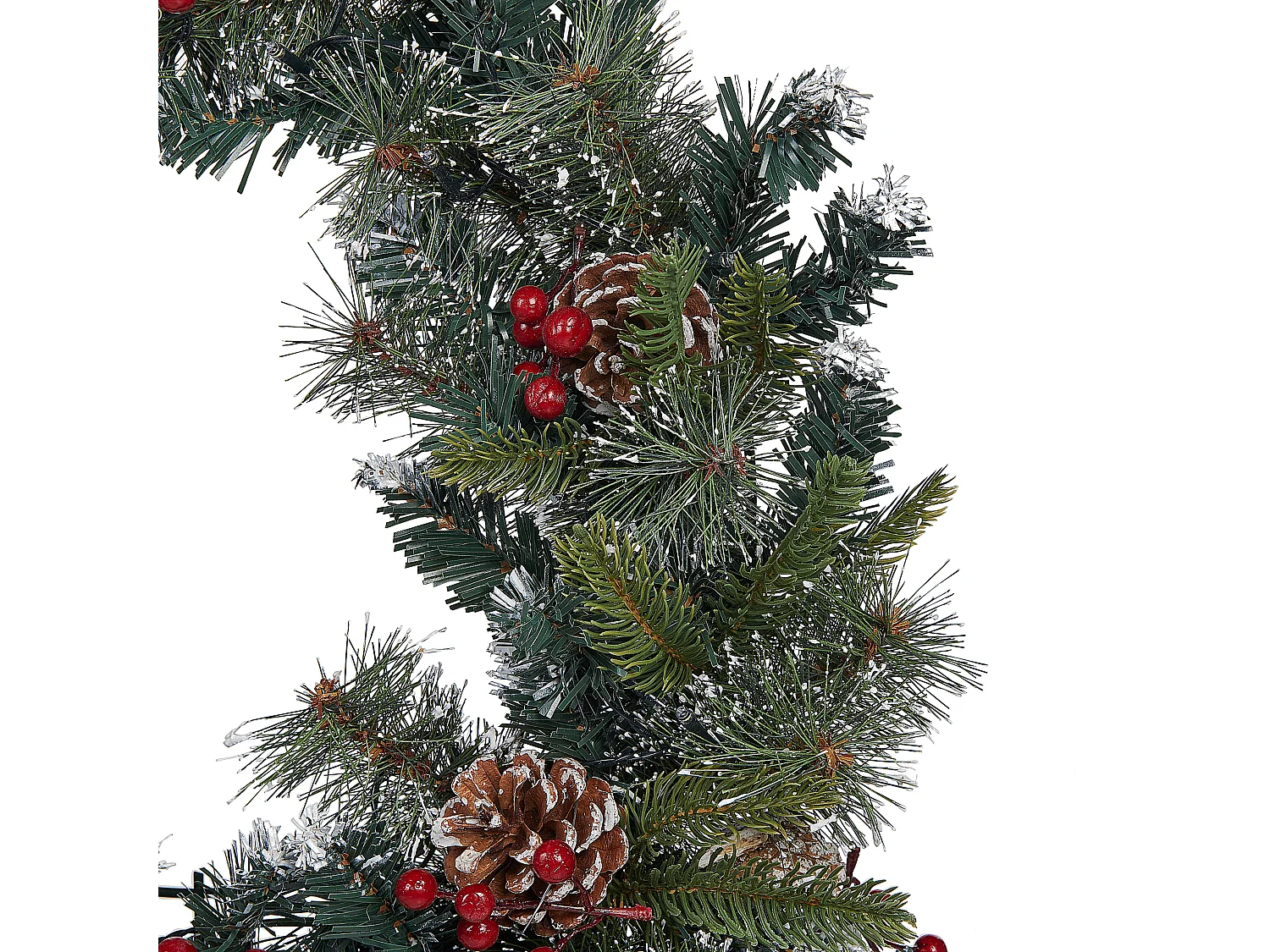 Ośnieżony wieniec świąteczny LED ⌀ 60 cm zielony PAIMIO