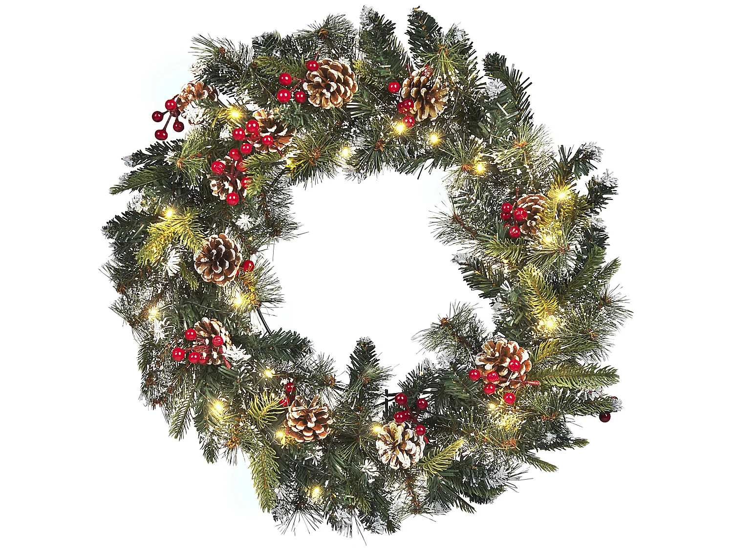 Couronne de Noël LED ⌀ 60 cm vert PAIMIO