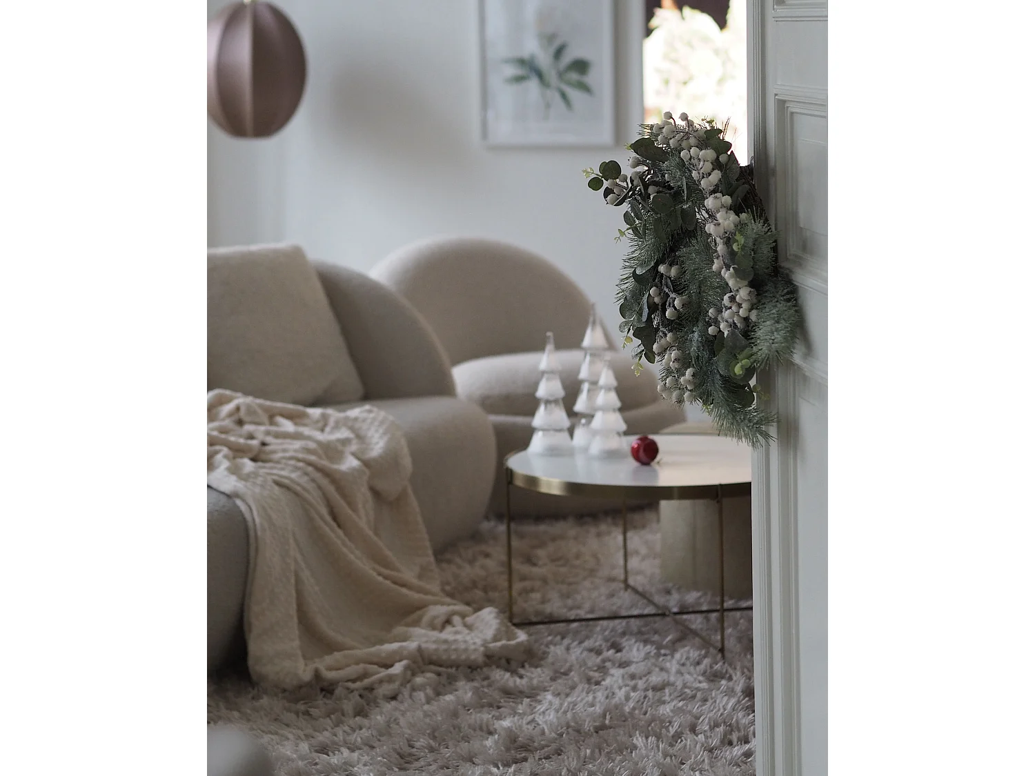 Couronne décorative ⌀ 54 cm vert JURMU