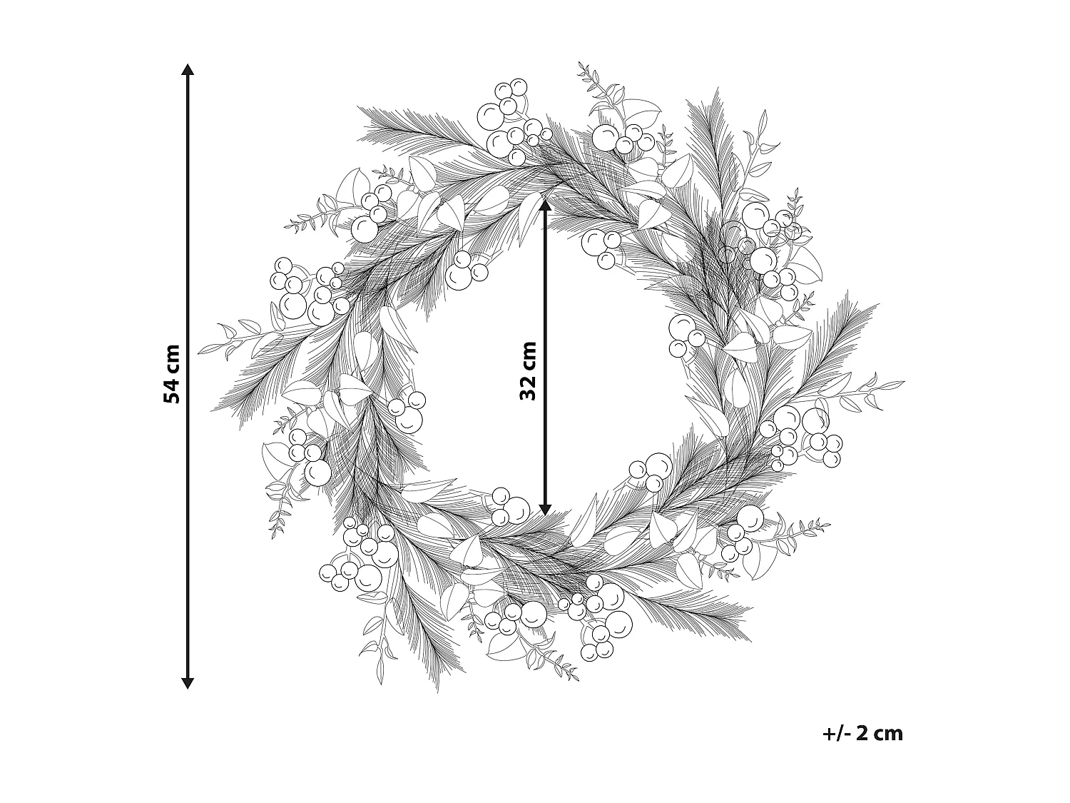 Decoratieve krans groen ⌀ 54 cm JURMU