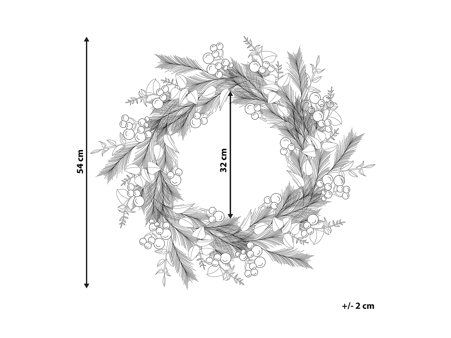 Couronne décorative ⌀ 54 cm vert JURMU