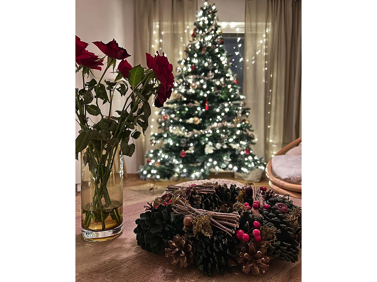 Couronne décorative ⌀ 35 cm vert NURMES