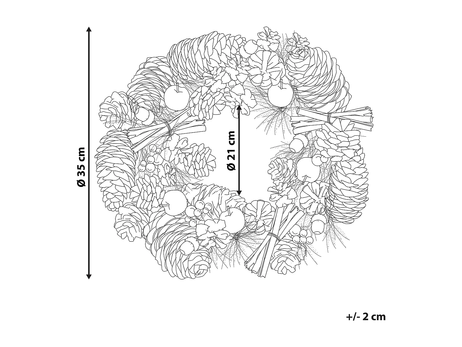 Decoratieve krans groen ⌀ 35 cm NURMES