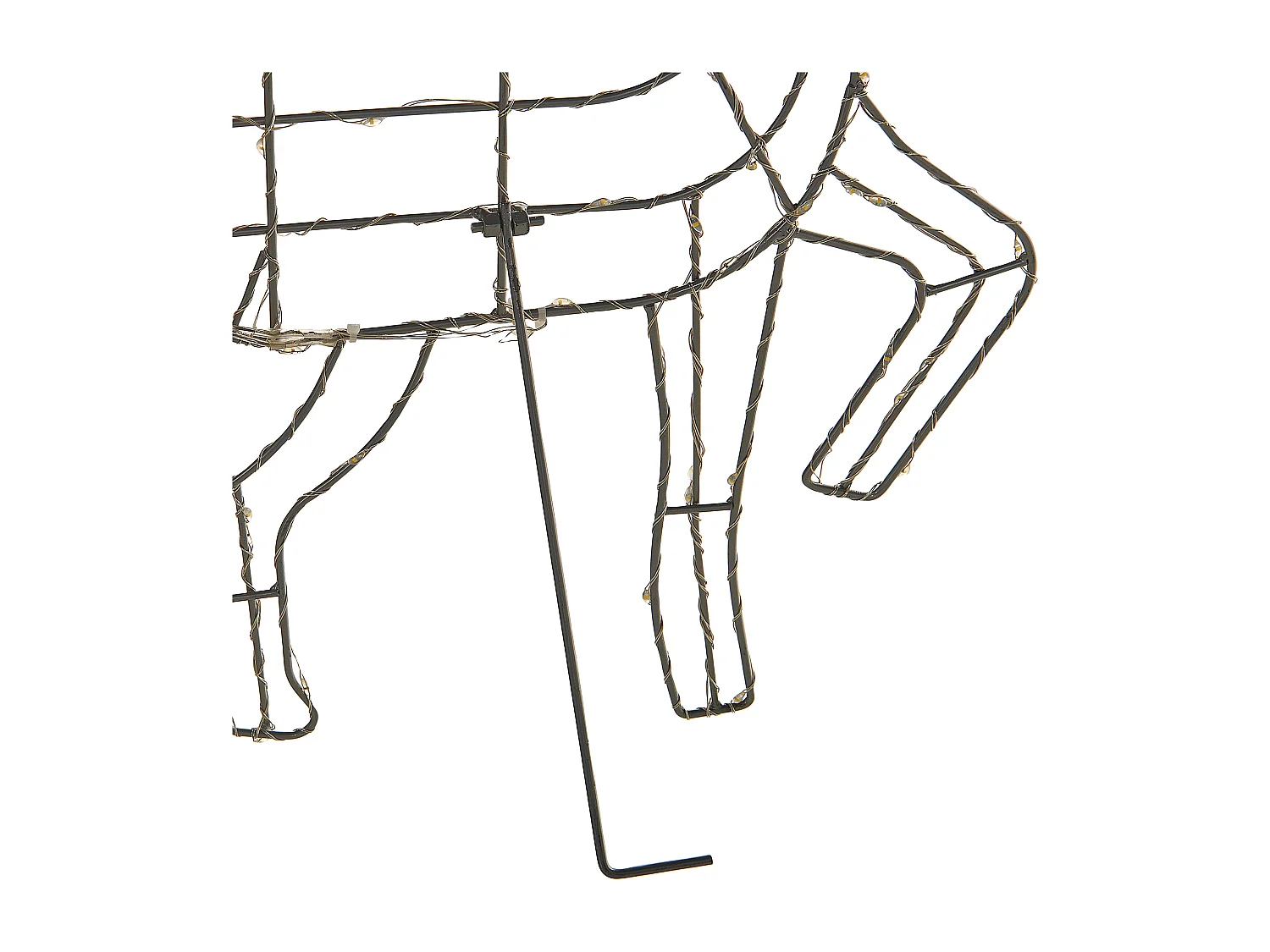 Dekoracja ogrodowa LED renifer z saniami 46 cm srebrna SAIJA