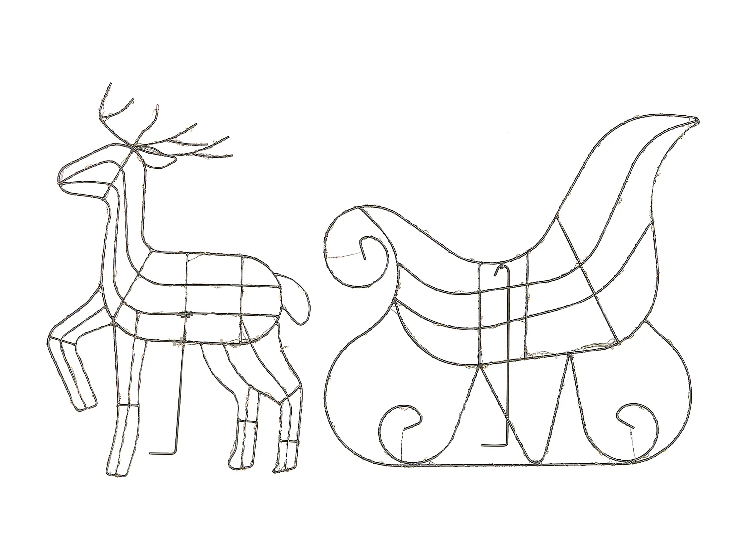 Décoration extérieure LED SAIJA Renne 46 cm Argenté