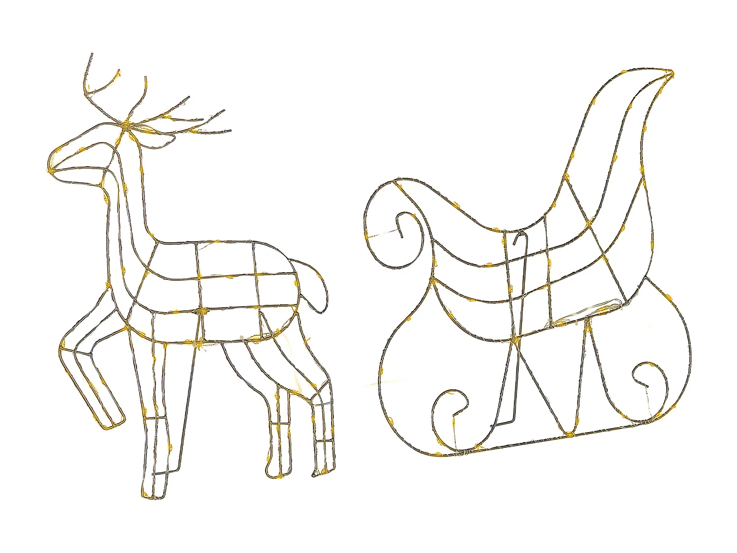 Kerstdecoratie voor buiten LED-verlichting zilver 46 cm SAIJA