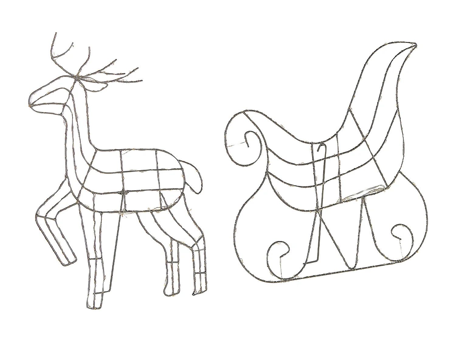 Kerstdecoratie voor buiten LED-verlichting zilver 46 cm SAIJA