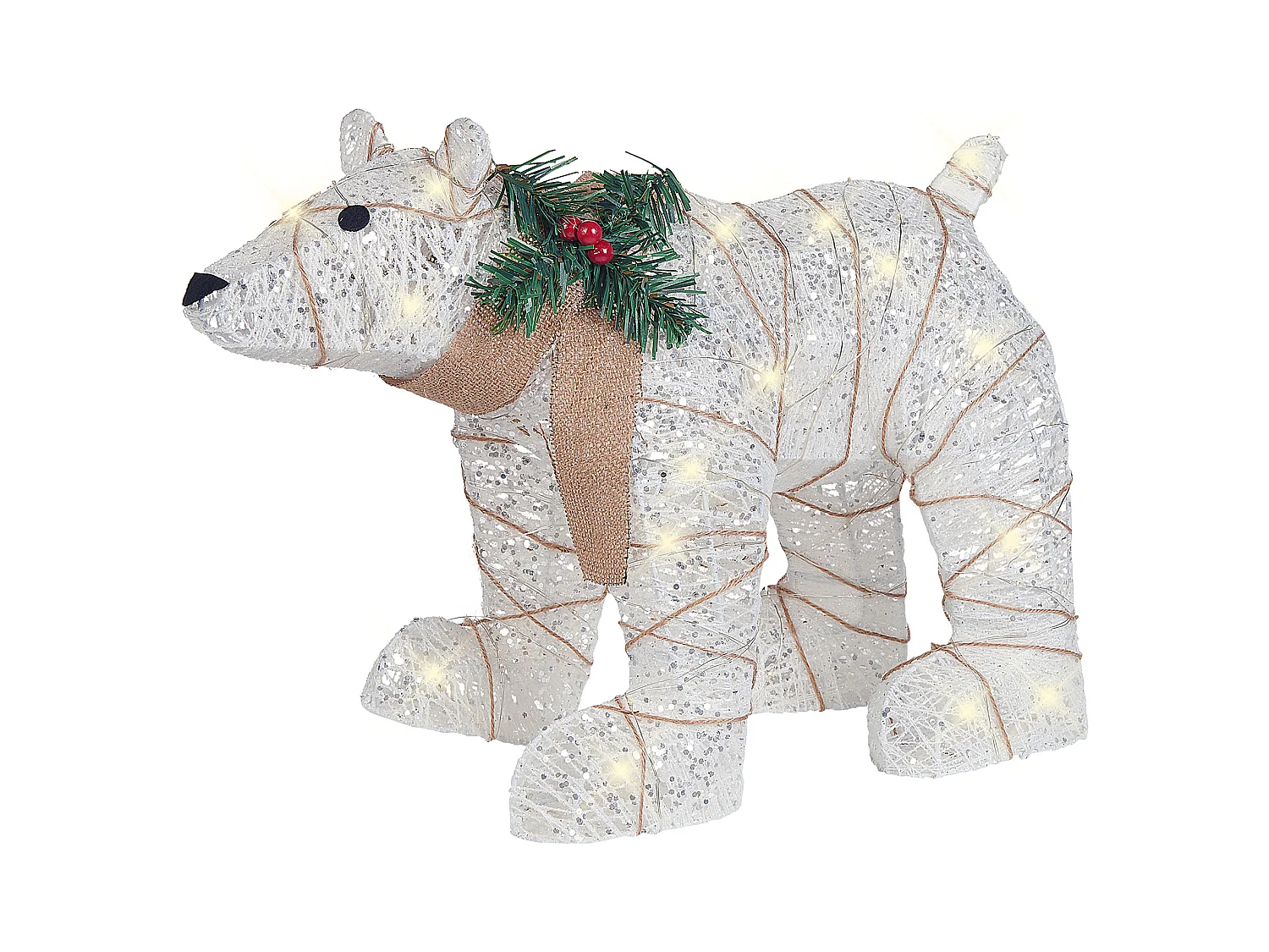 Décoration extérieure LED SIVULA Ours 34 cm Blanc