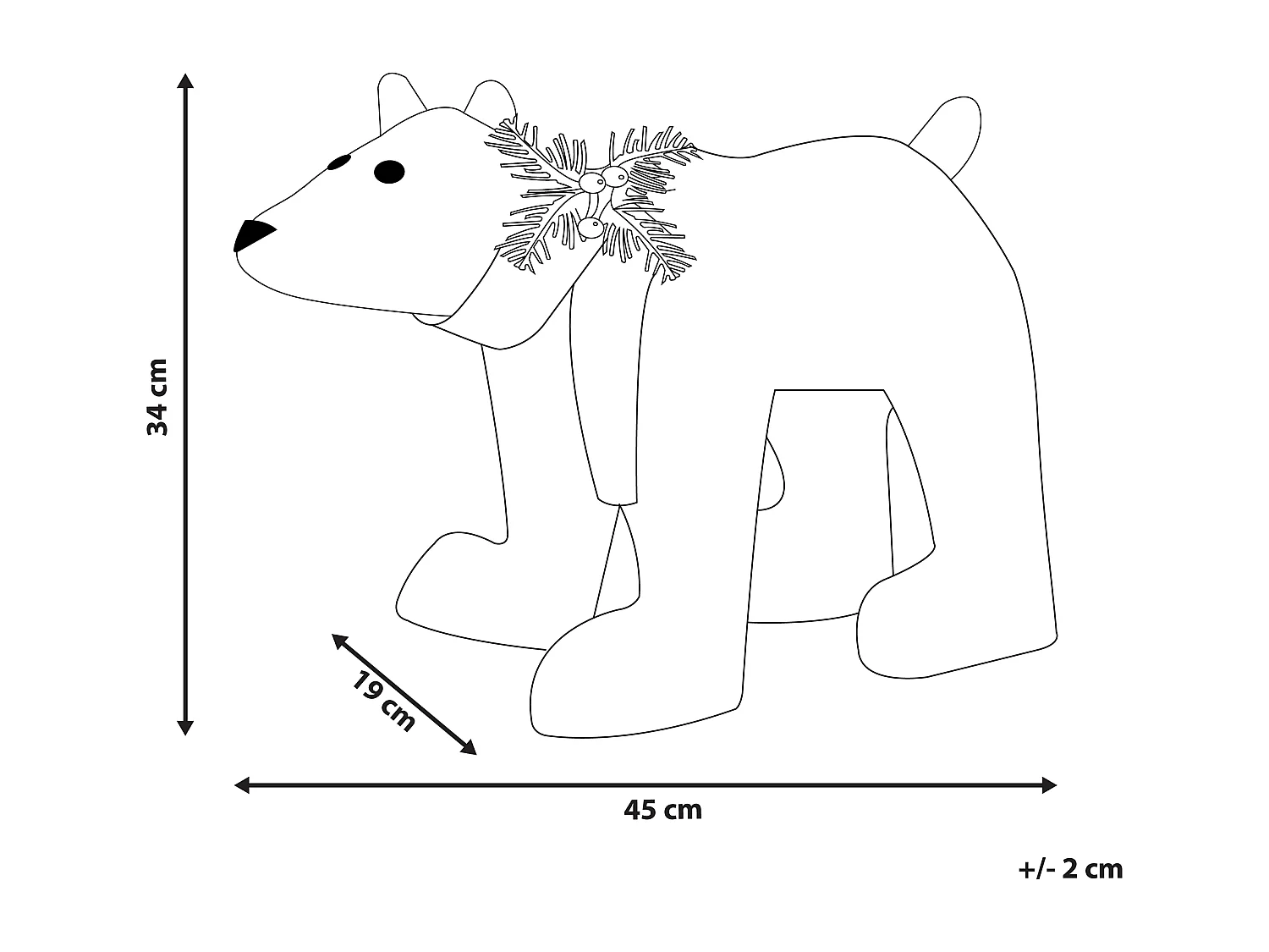 Outdoor Weihnachtsbeleuchtung LED Metall weiß Eisbär 34 cm mit Kabel Sivula