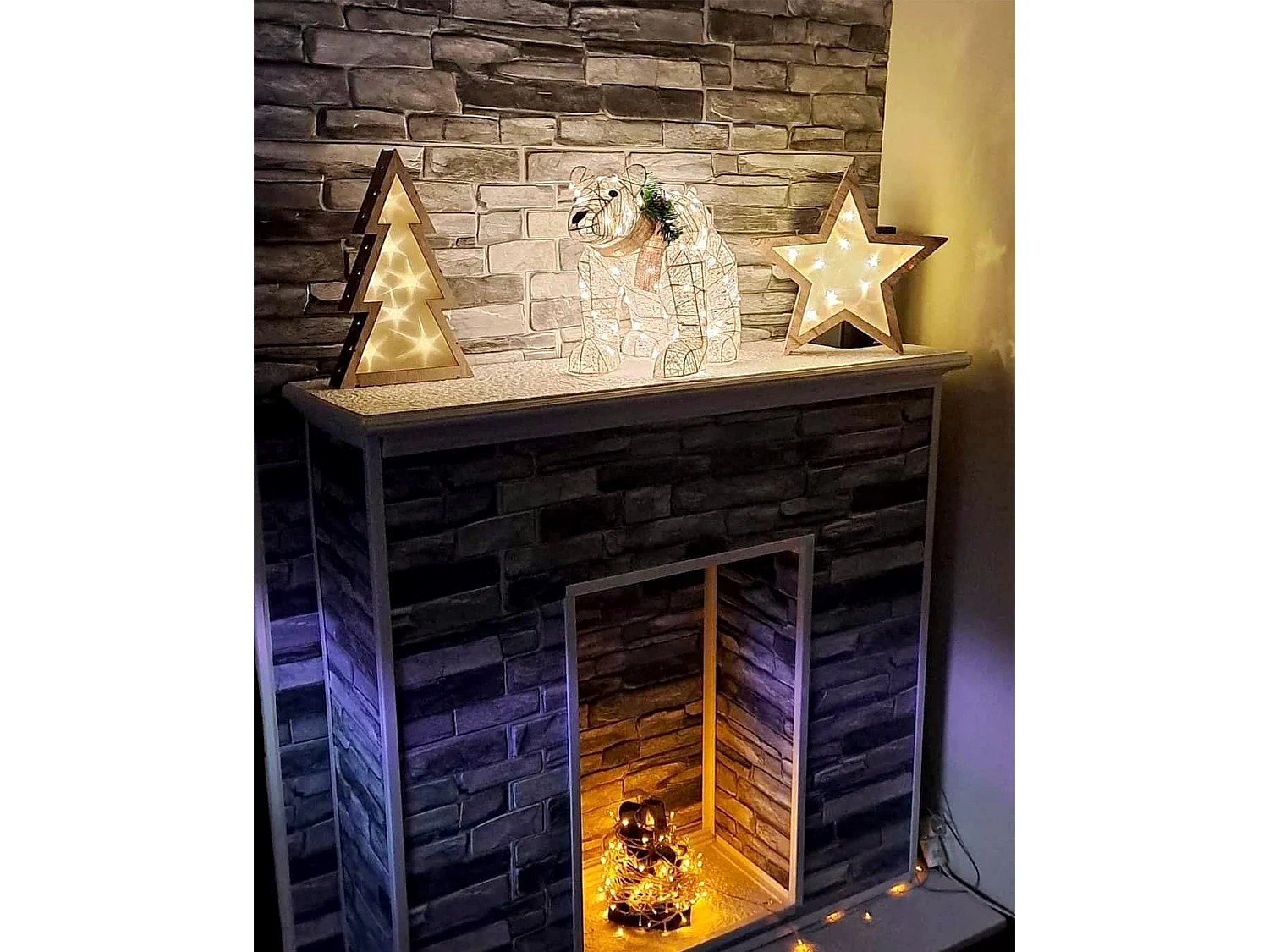 Decoración LED blanco 34 cm SIVULA