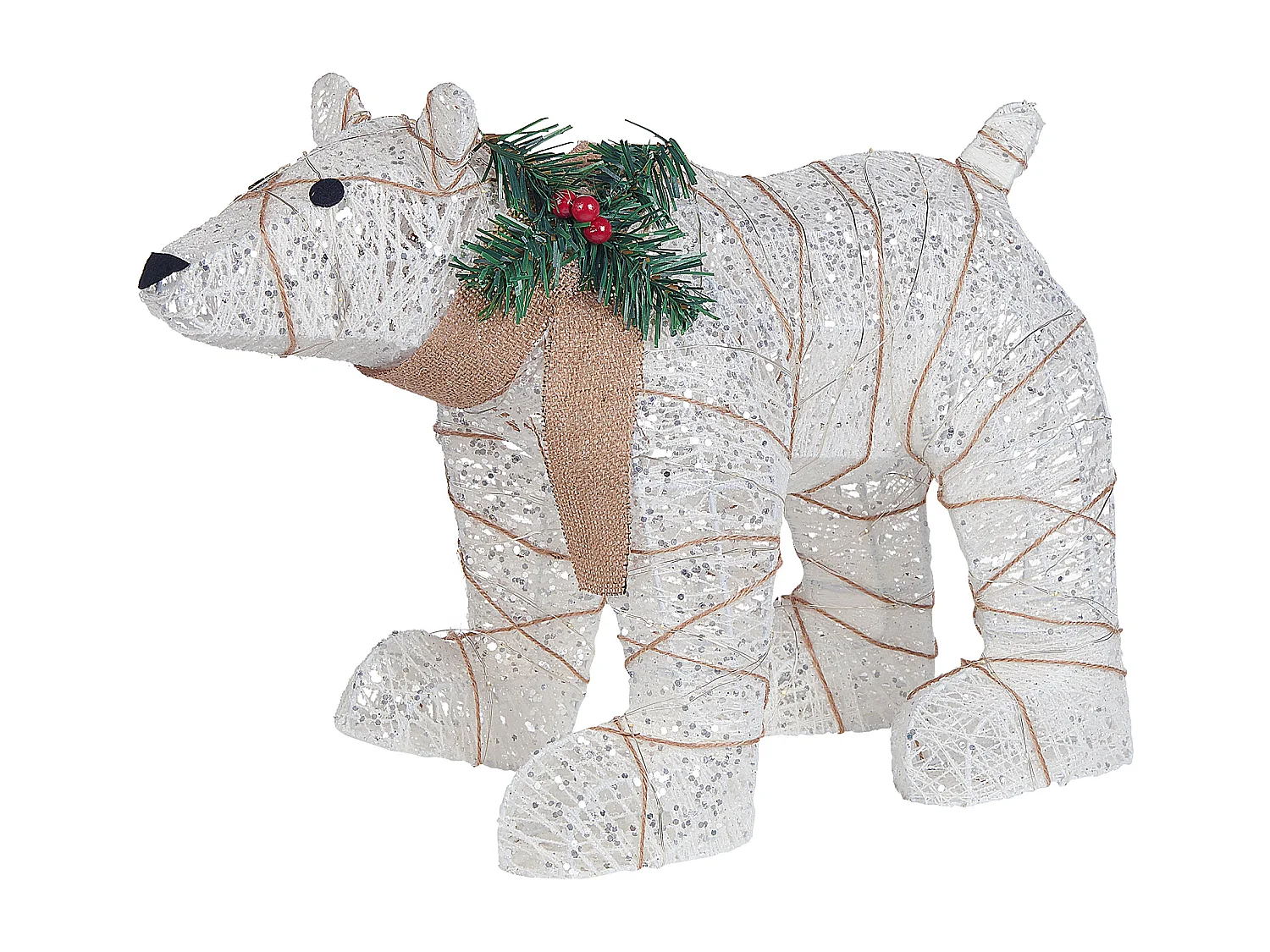 Décoration extérieure LED SIVULA Ours 34 cm Blanc