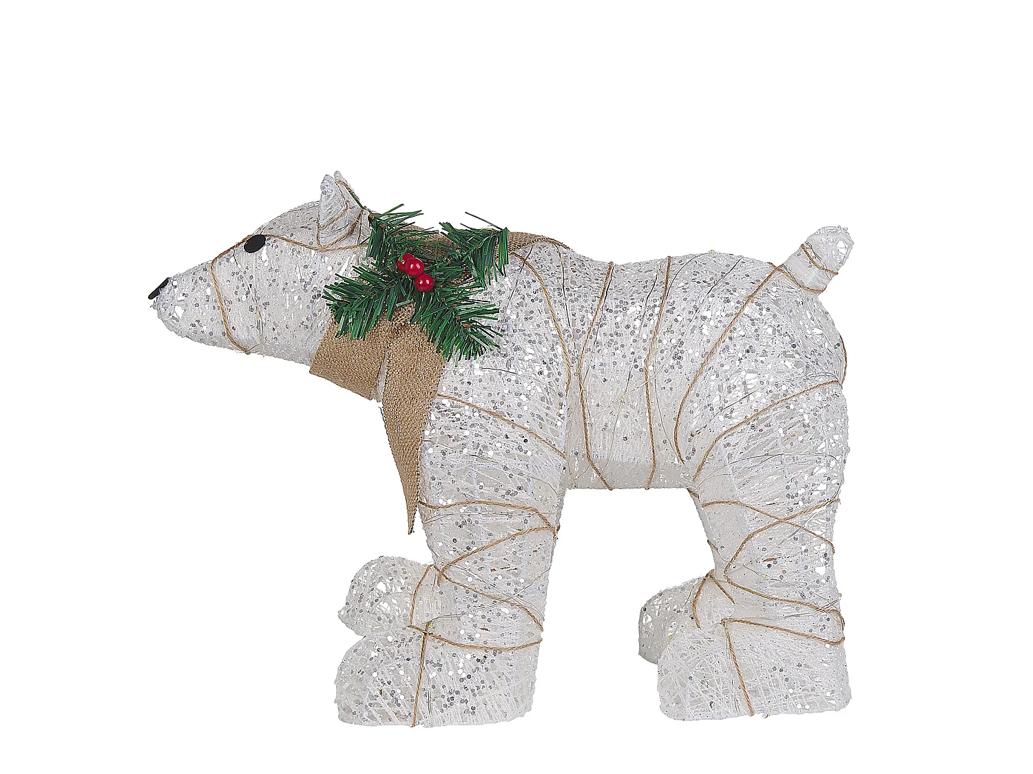 Décoration LED ours polaire pour extérieur 34 cm blanc SIVULA