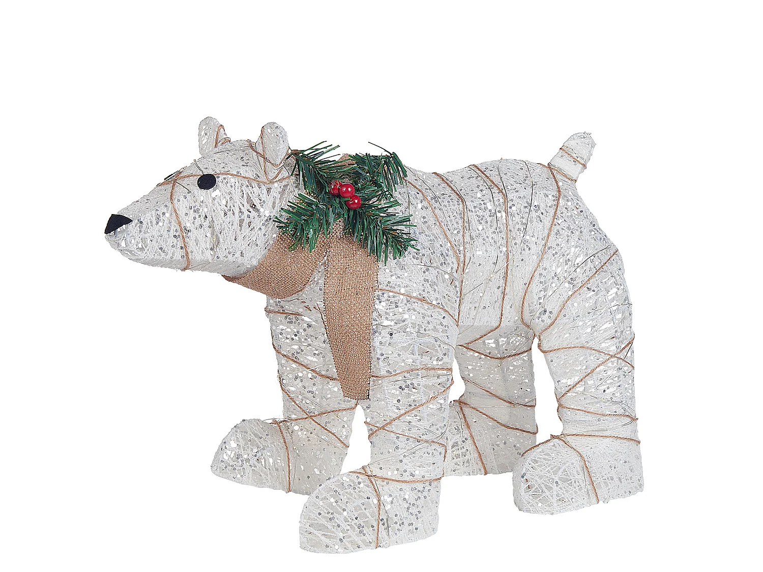 Décoration LED ours polaire pour extérieur 34 cm blanc SIVULA