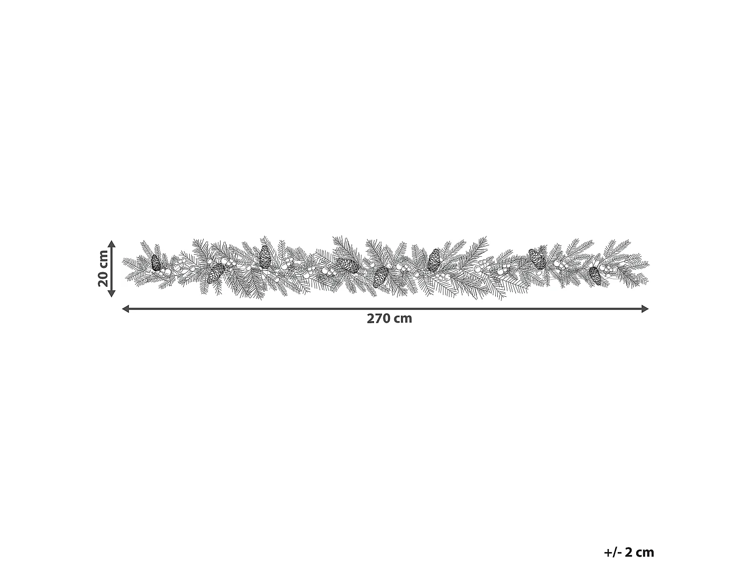 Guirlanda de Natal verde com LED 270 cm TENALA
