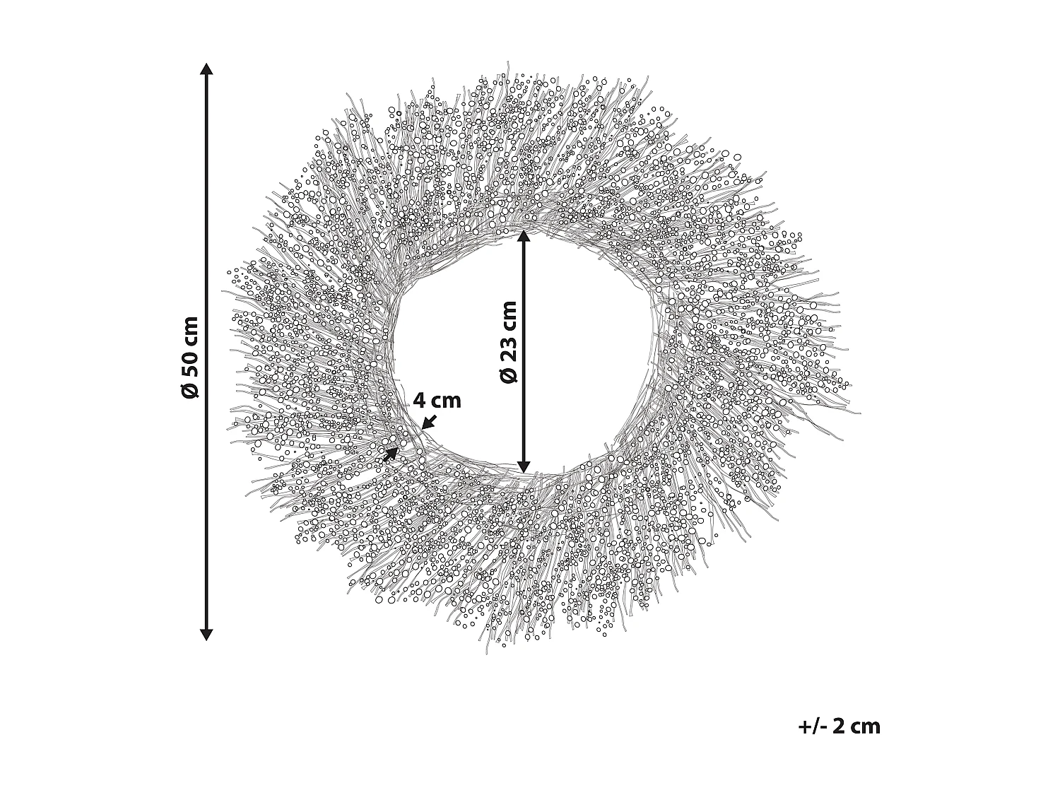 Couronne décorative GALLETAS 50 cm Rose