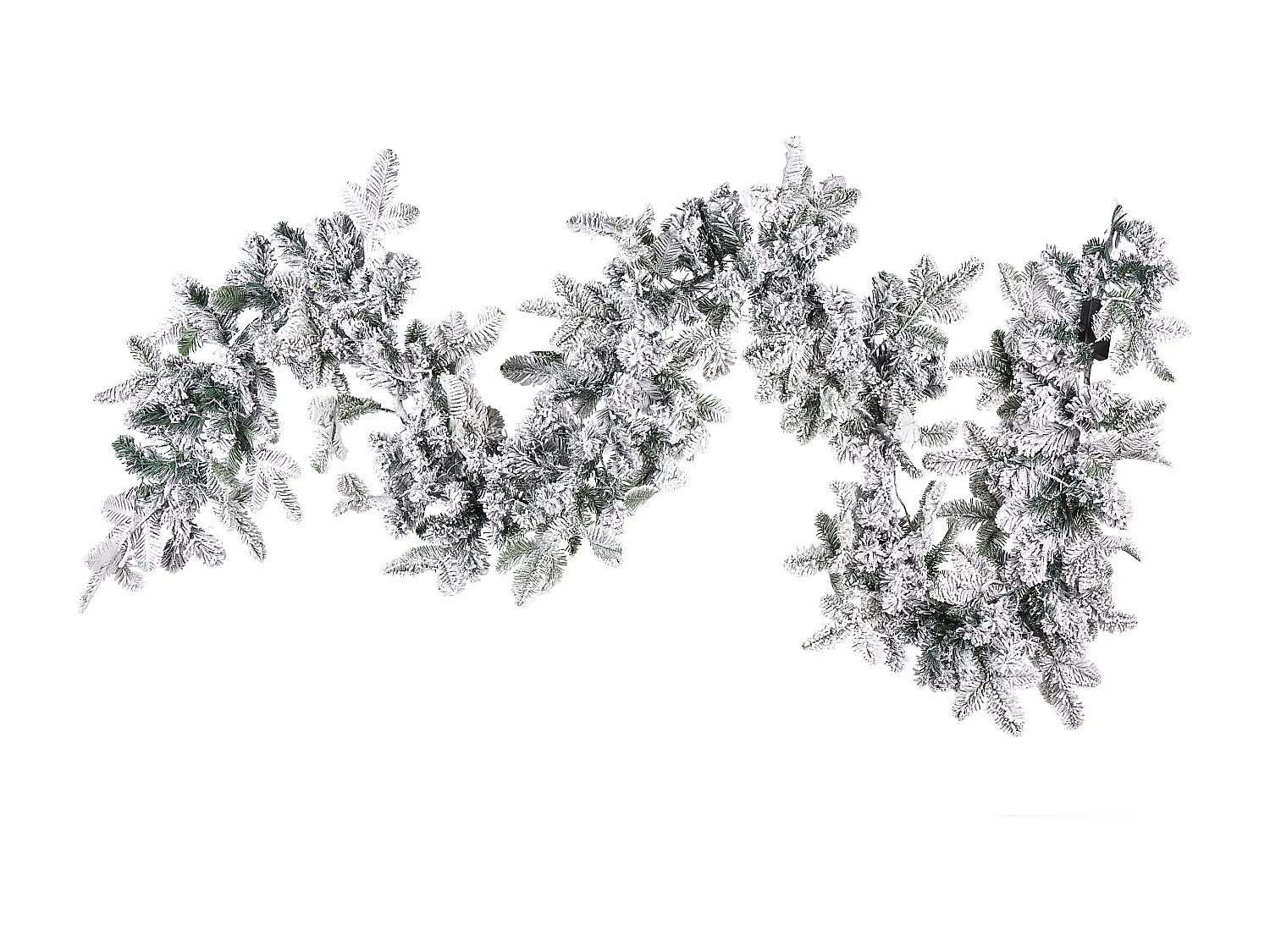 Weihnachtsgirlande weiss mit LED-Beleuchtung Schnee bedeckt 180 cm SUNDO