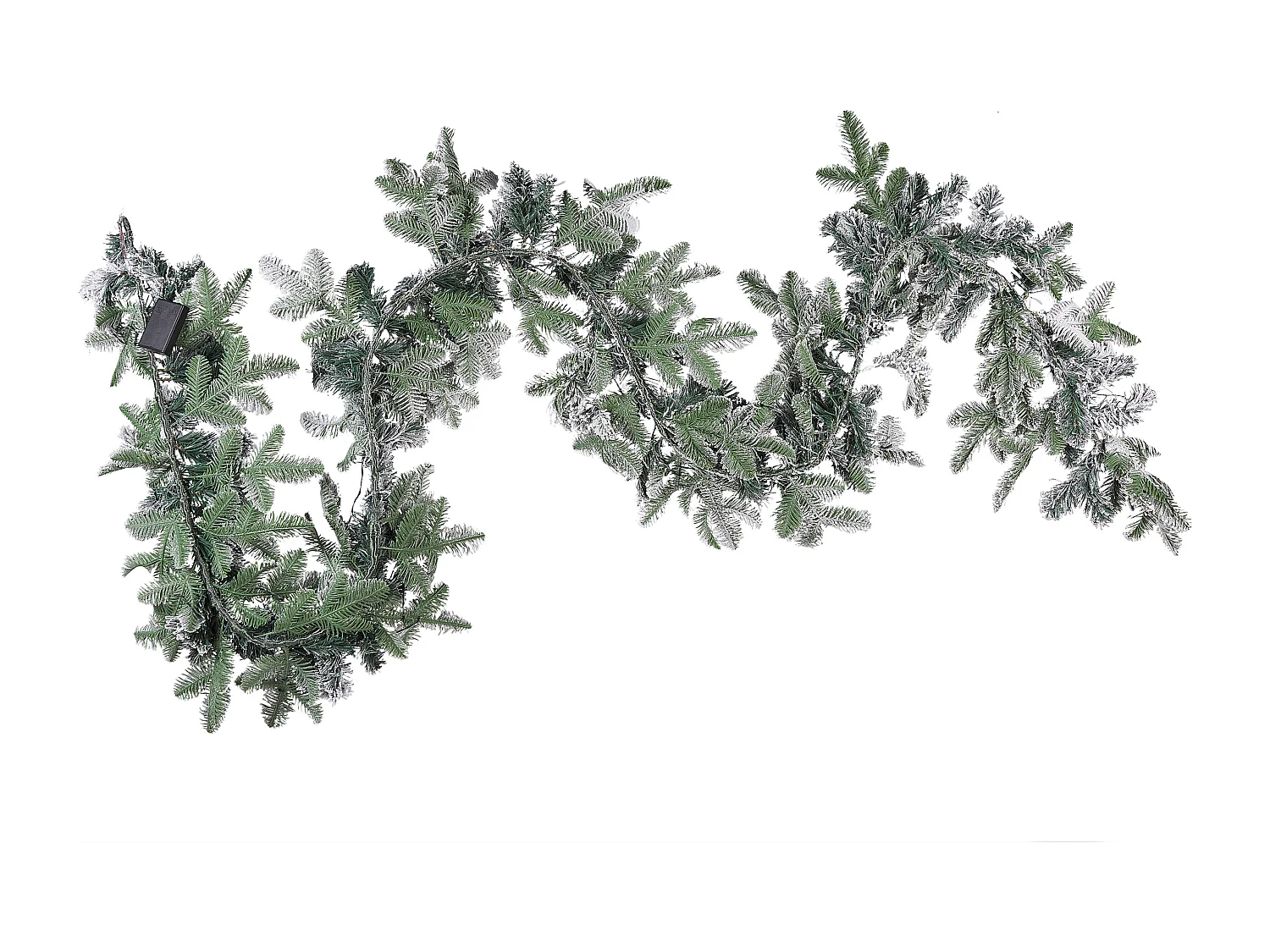 Weihnachtsgirlande weiss mit LED-Beleuchtung Schnee bedeckt 180 cm SUNDO