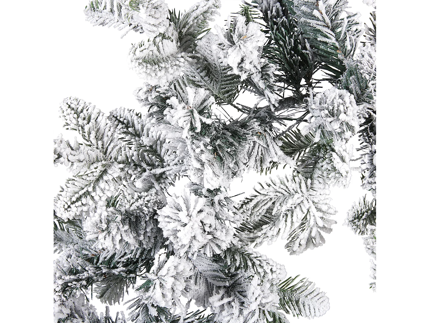 Weihnachtsgirlande weiss mit LED-Beleuchtung Schnee bedeckt 180 cm SUNDO