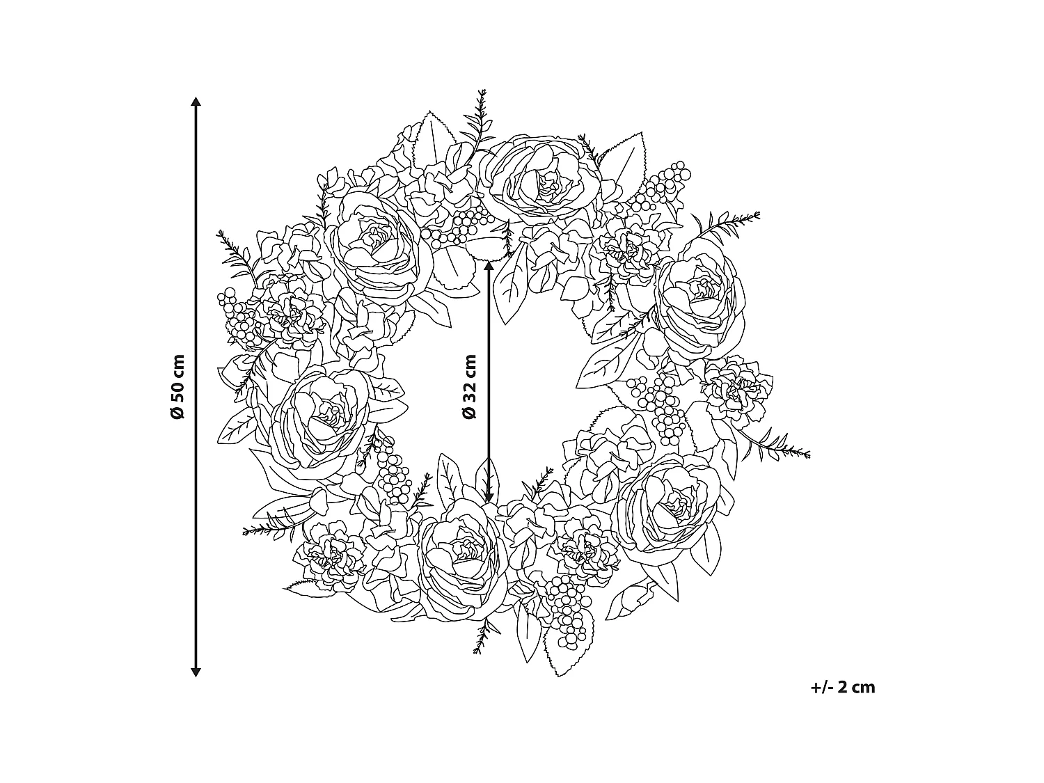 Couronne décorative AGULO 50 cm Rouge