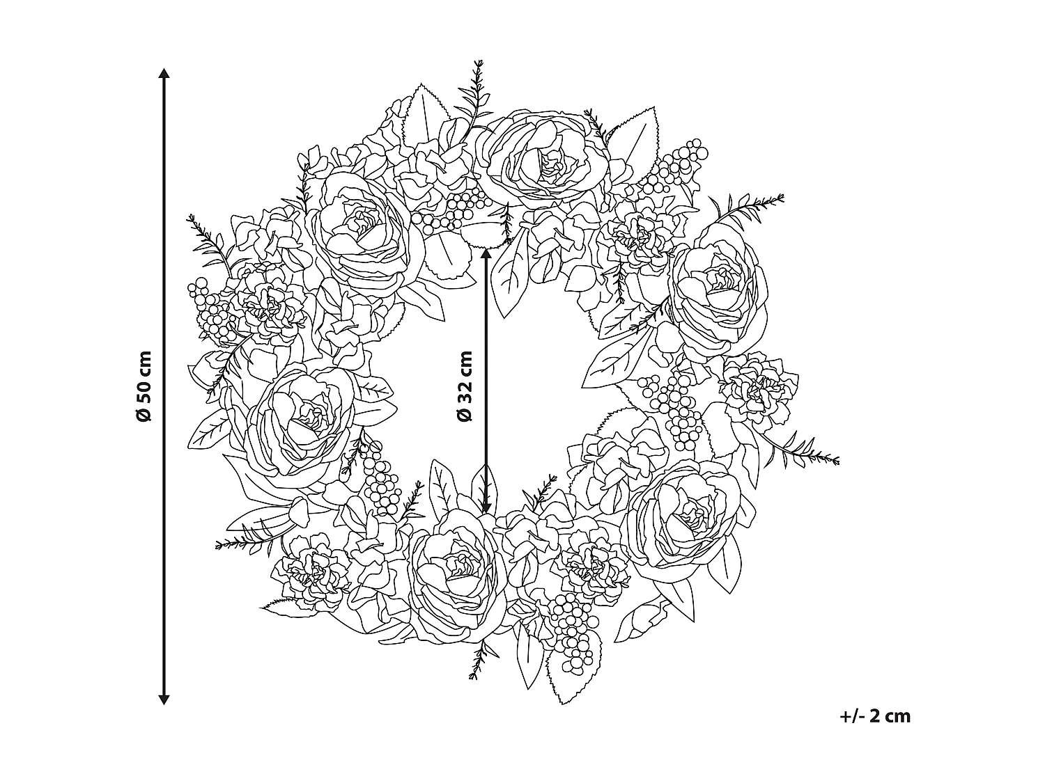 Couronne décorative AGULO 50 cm Rouge