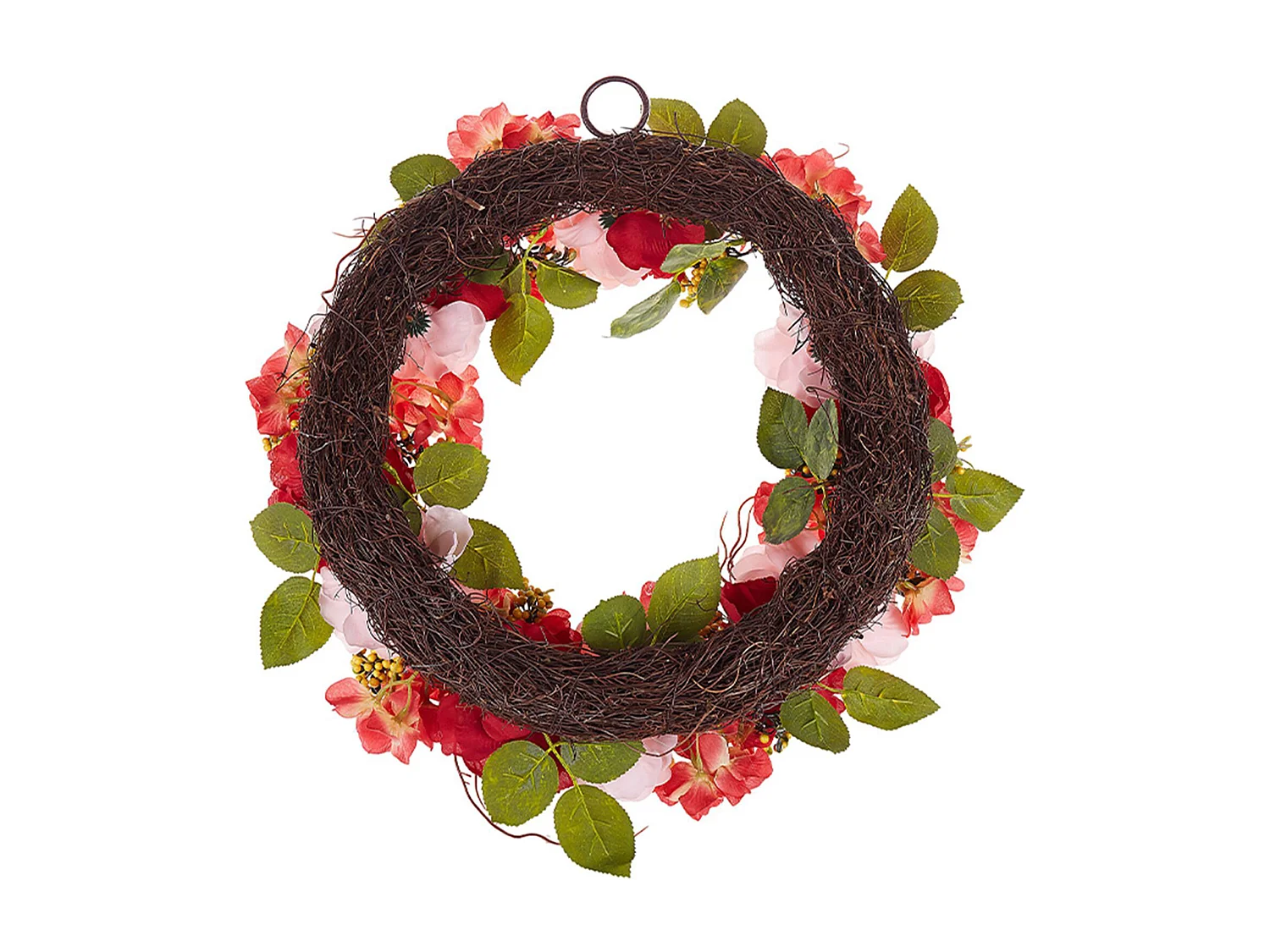 Couronne décorative ø 50 cm rouge et rose AGULO