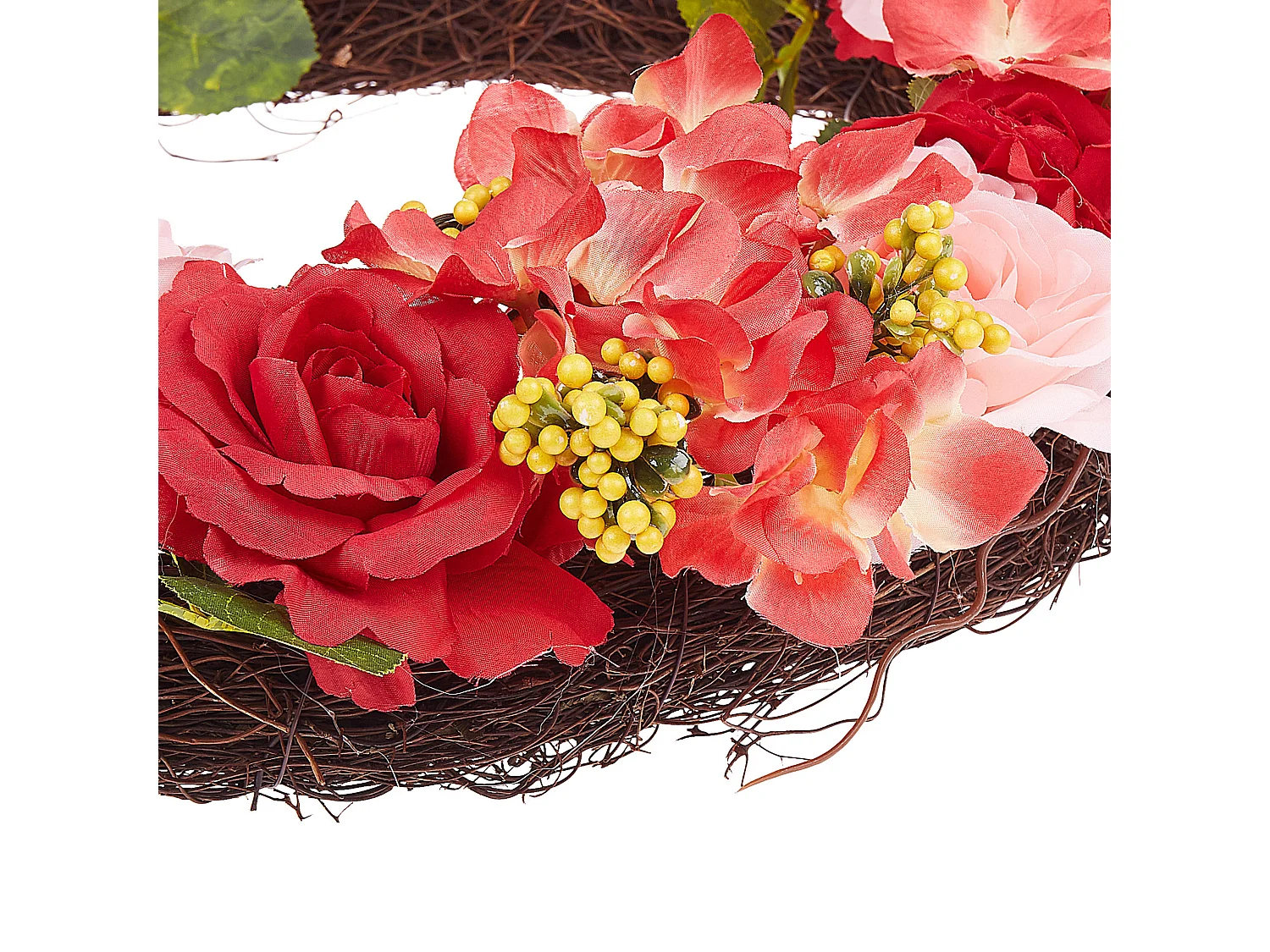 Couronne décorative ø 50 cm rouge et rose AGULO