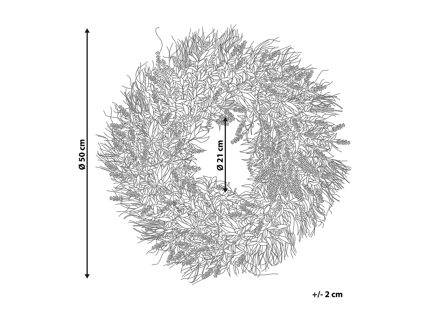 Couronne décorative TELDE 50 cm Vert