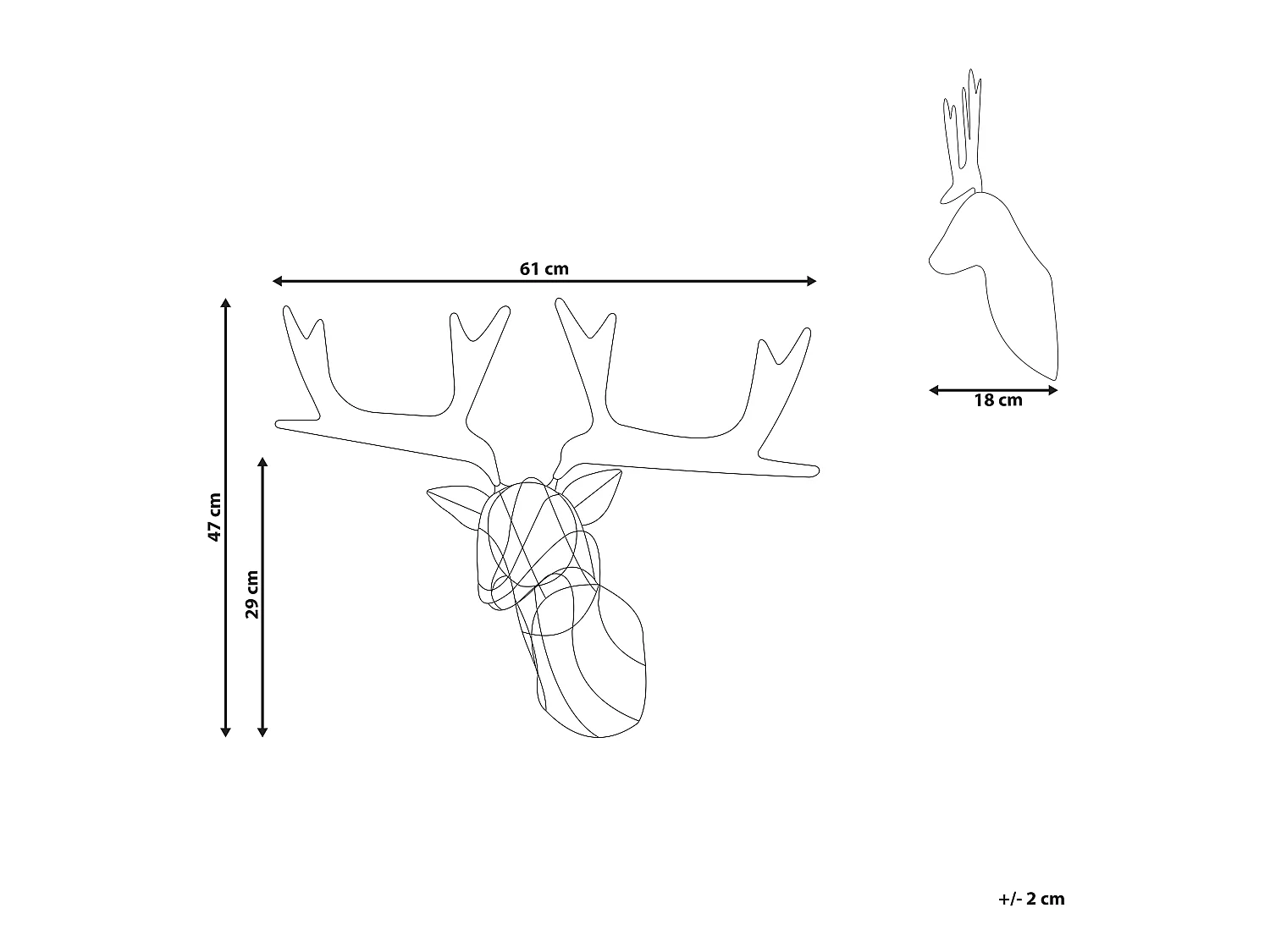Outdoor Weihnachtsbeleuchtung LED Eisen Rentierkopf mit Kabel schwarz Nellim
